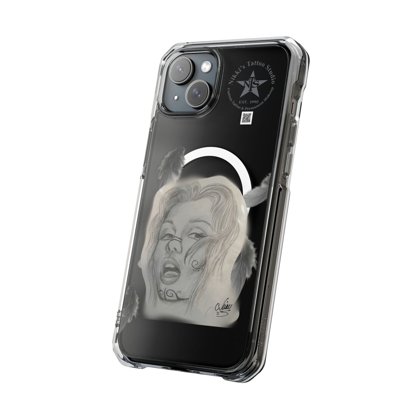 Phone Case iPhone 14, iPhone 15 - Painted Lady Face by Nikki