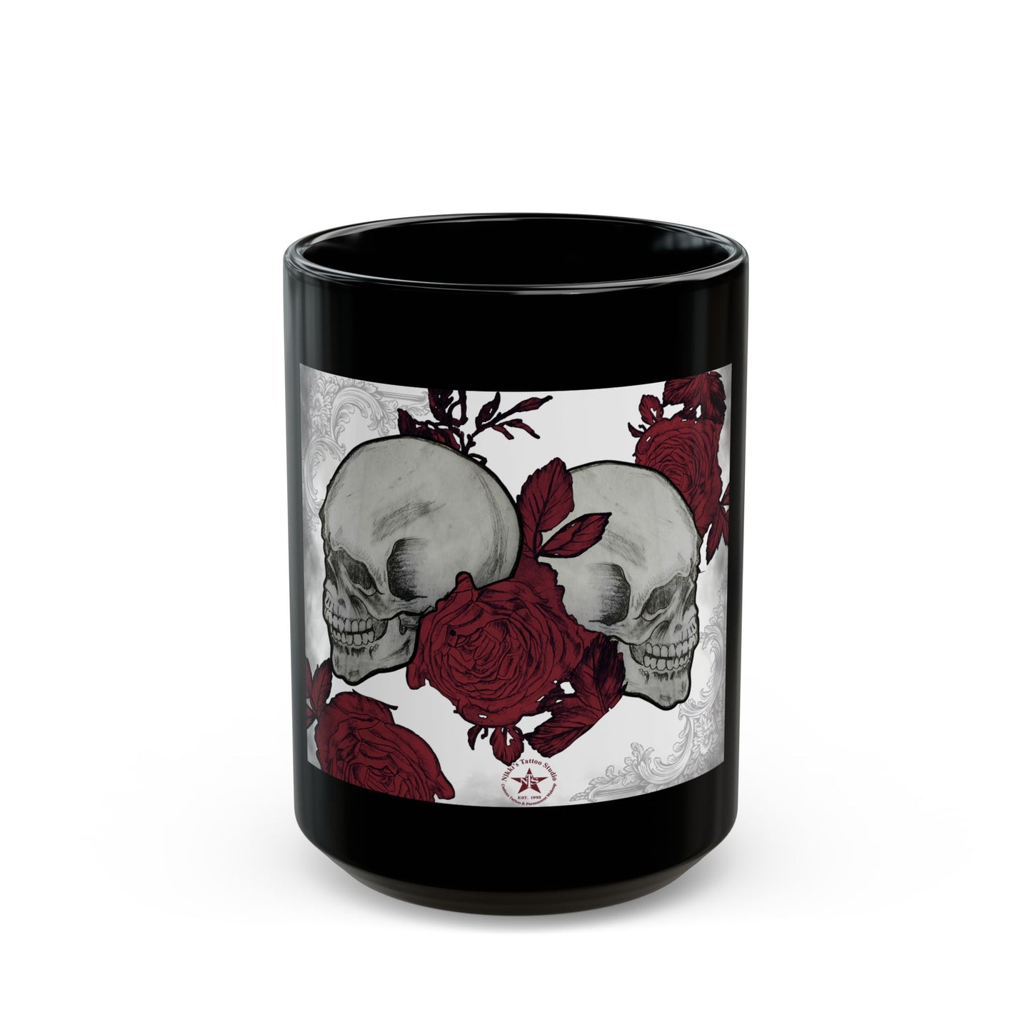 Skulls and Roses Art by Nikki Black Mug (11oz and 15oz)