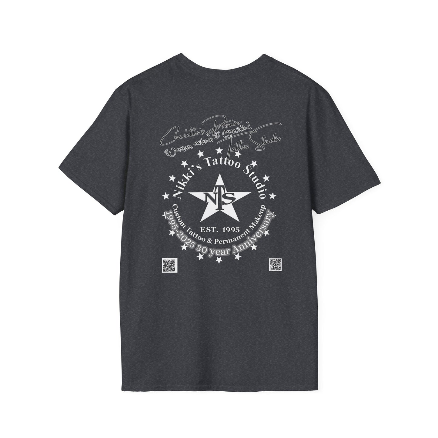 Butterfly Skull Logo Nikkis Tattoo Studio - 30th Anniversary T-Shirt
