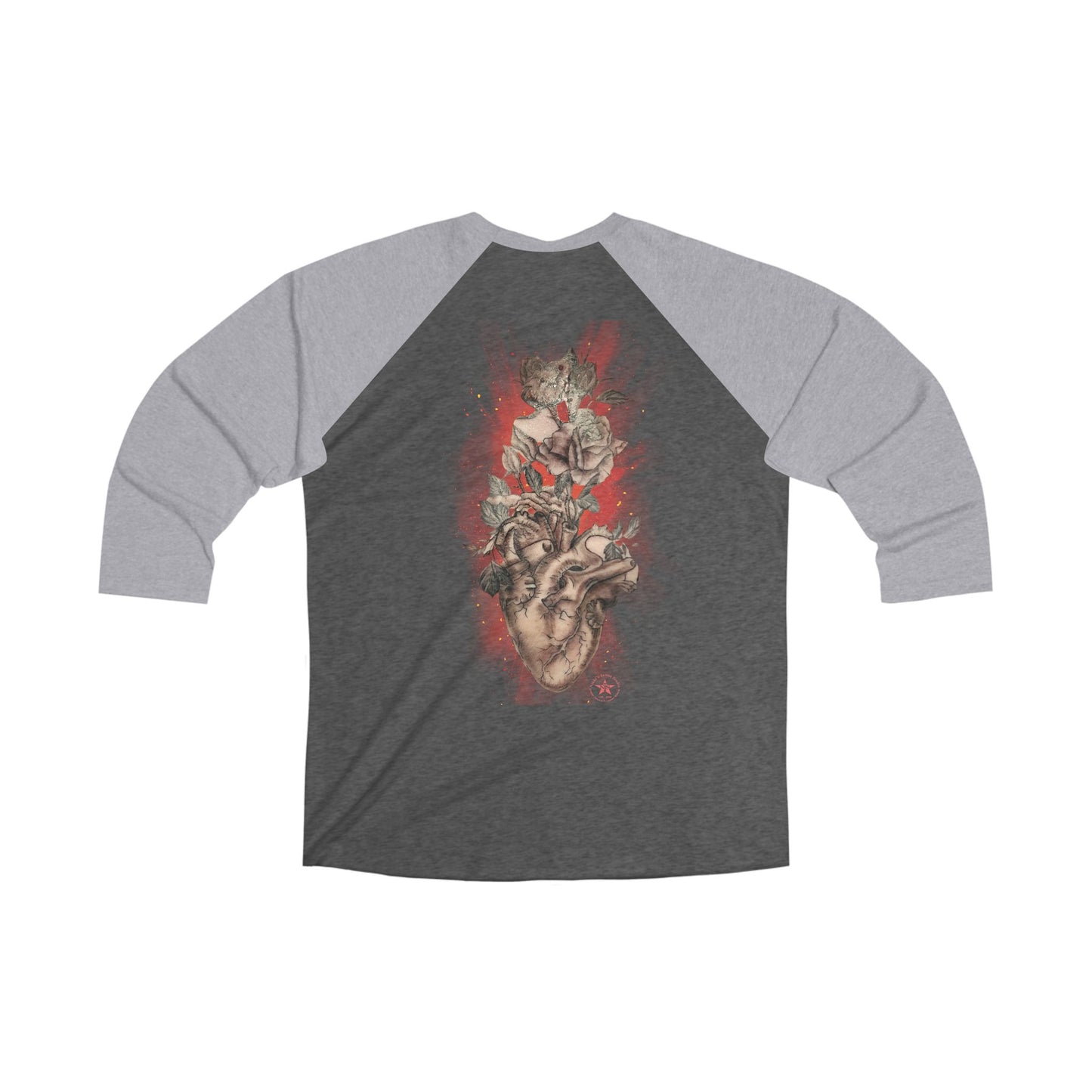Anatomical Heart - Unisex Tri-Blend 3_4 Raglan Tee by Nikki