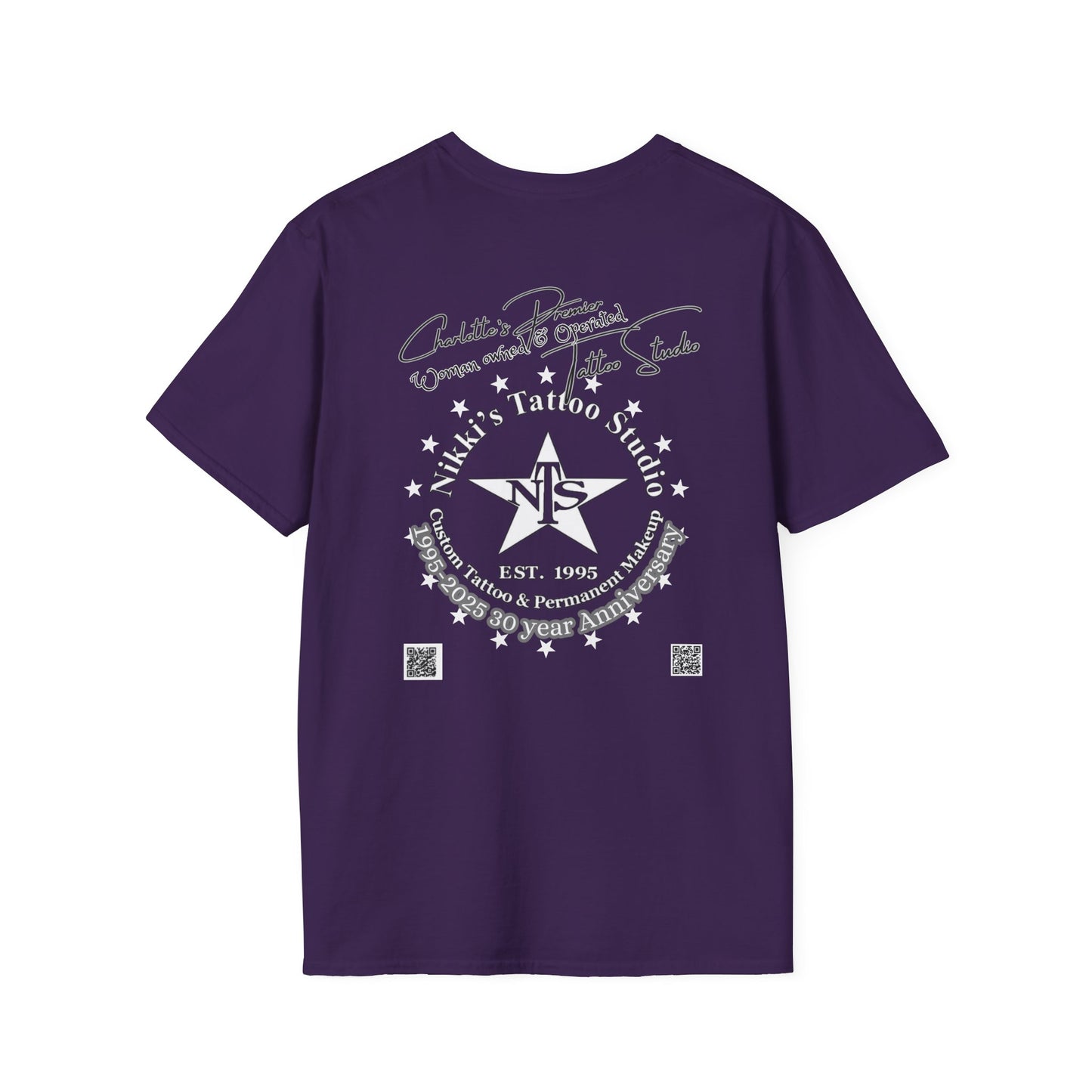 Butterfly Skull Logo Nikkis Tattoo Studio - 30th Anniversary T-Shirt