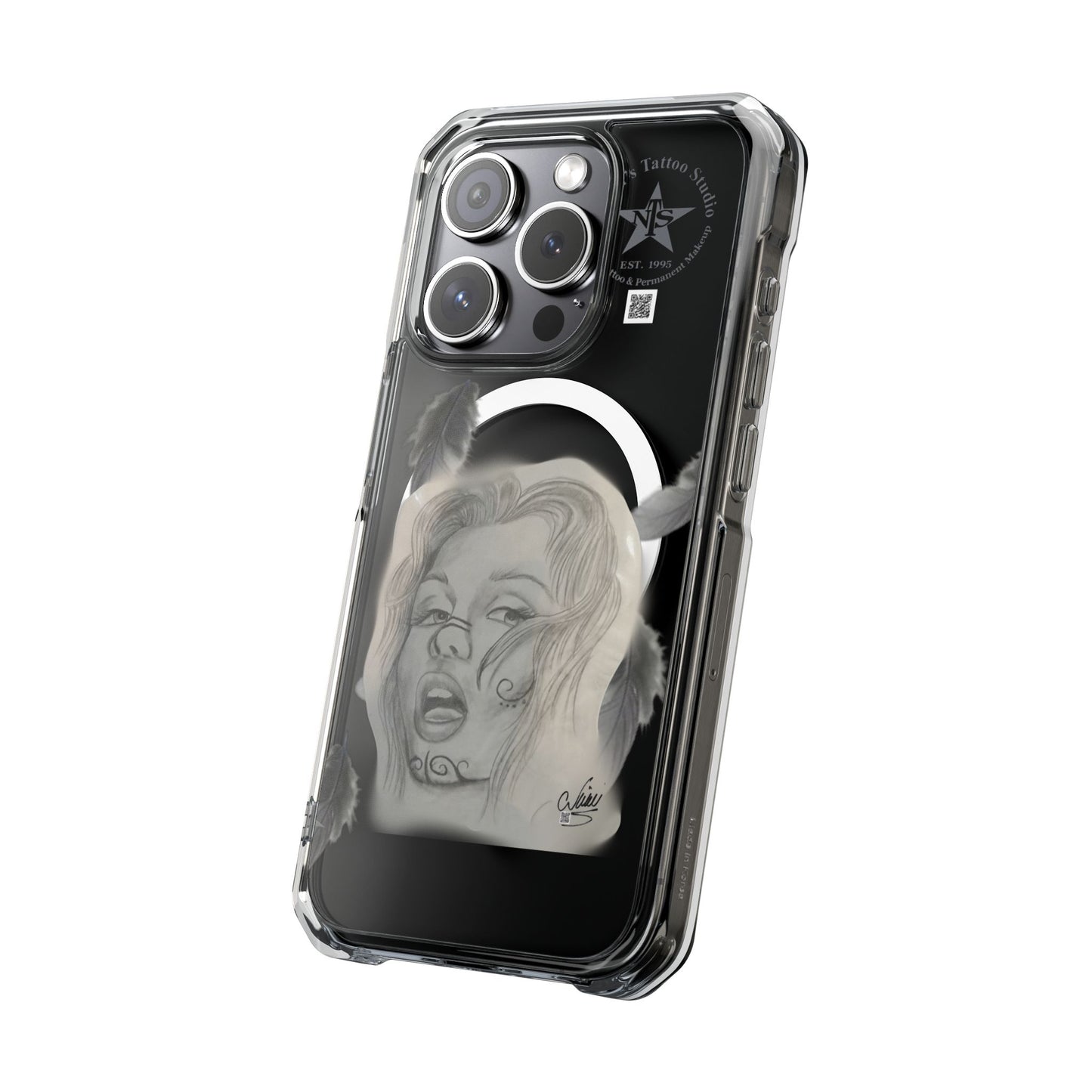 Phone Case iPhone 14, iPhone 15 - Painted Lady Face by Nikki