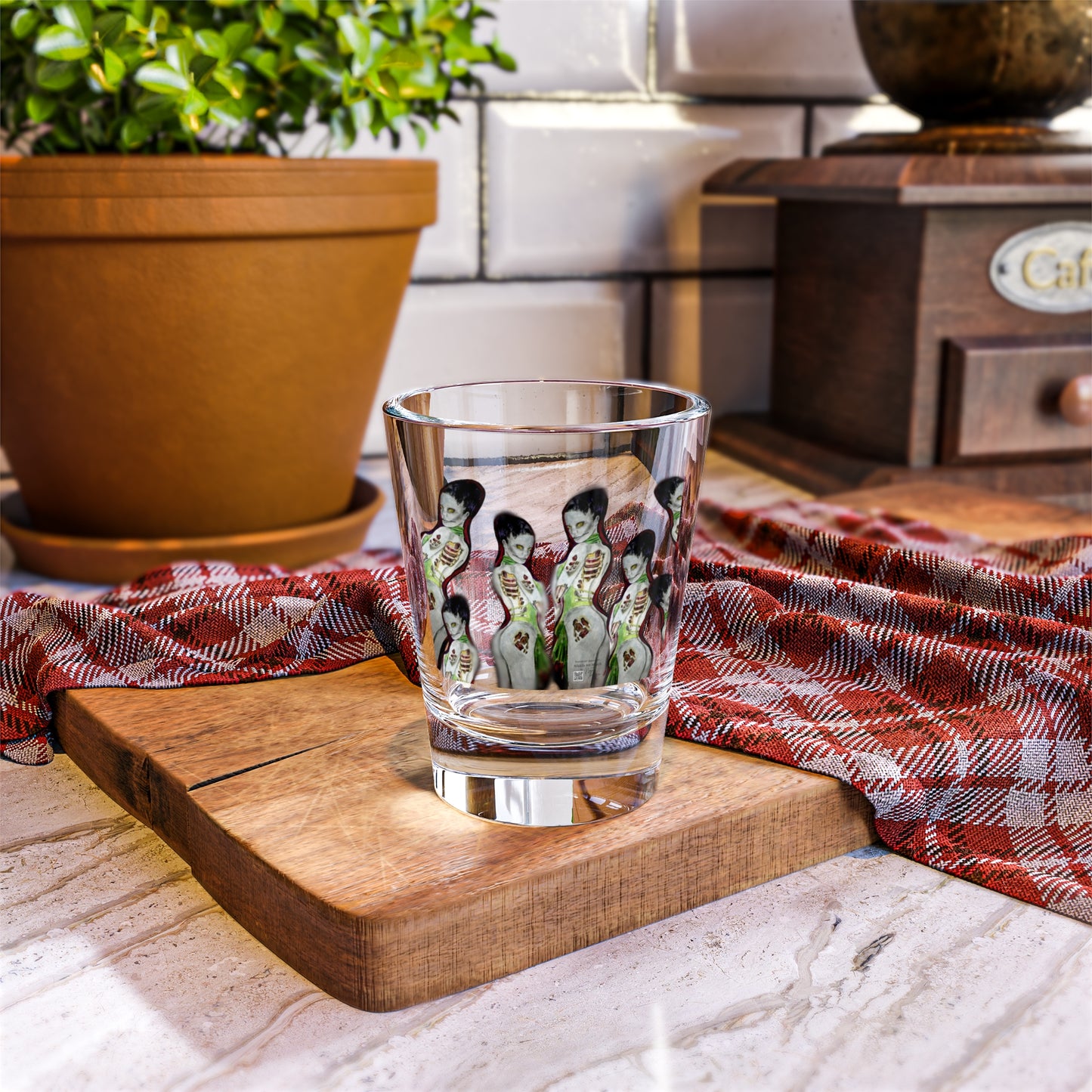 Shot Glass - Zombie Lady by Nikki