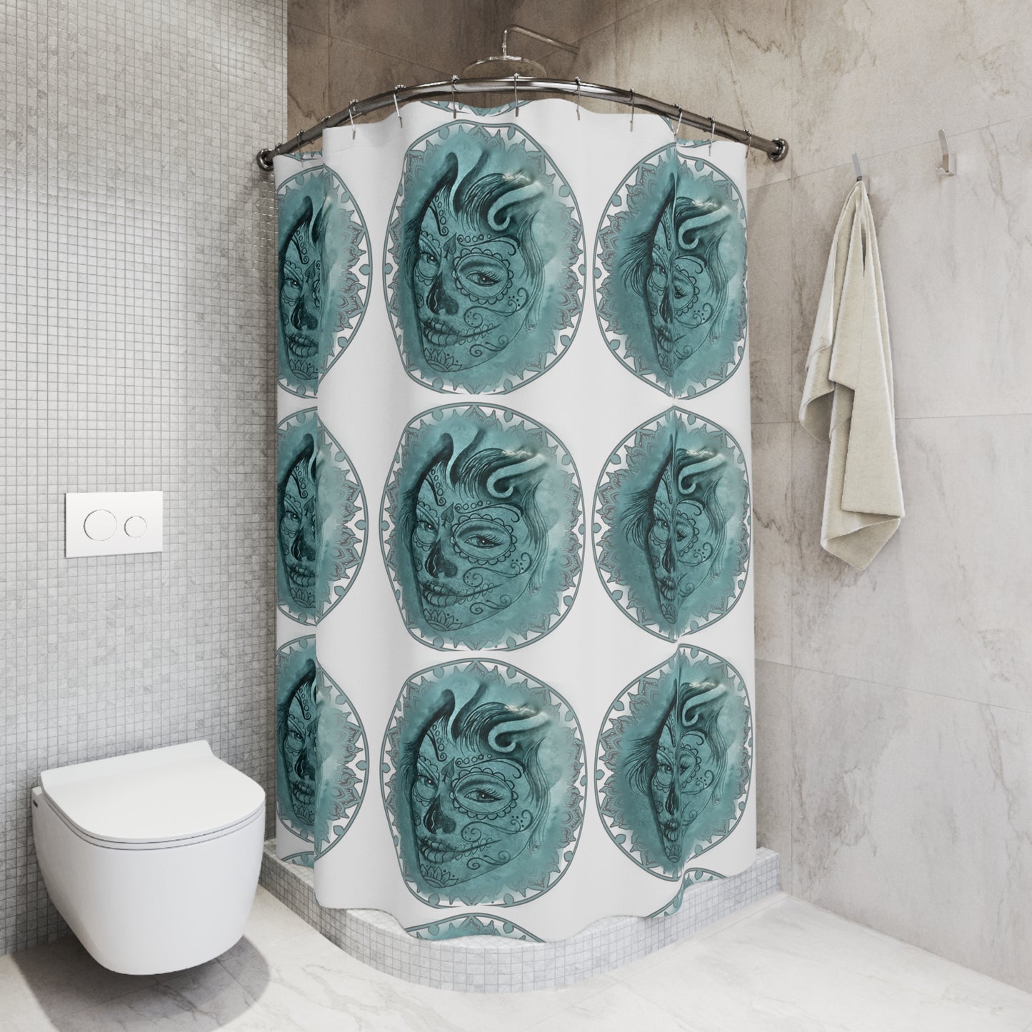 Shower Curtain - Beautiful Face artwork by Nikki
