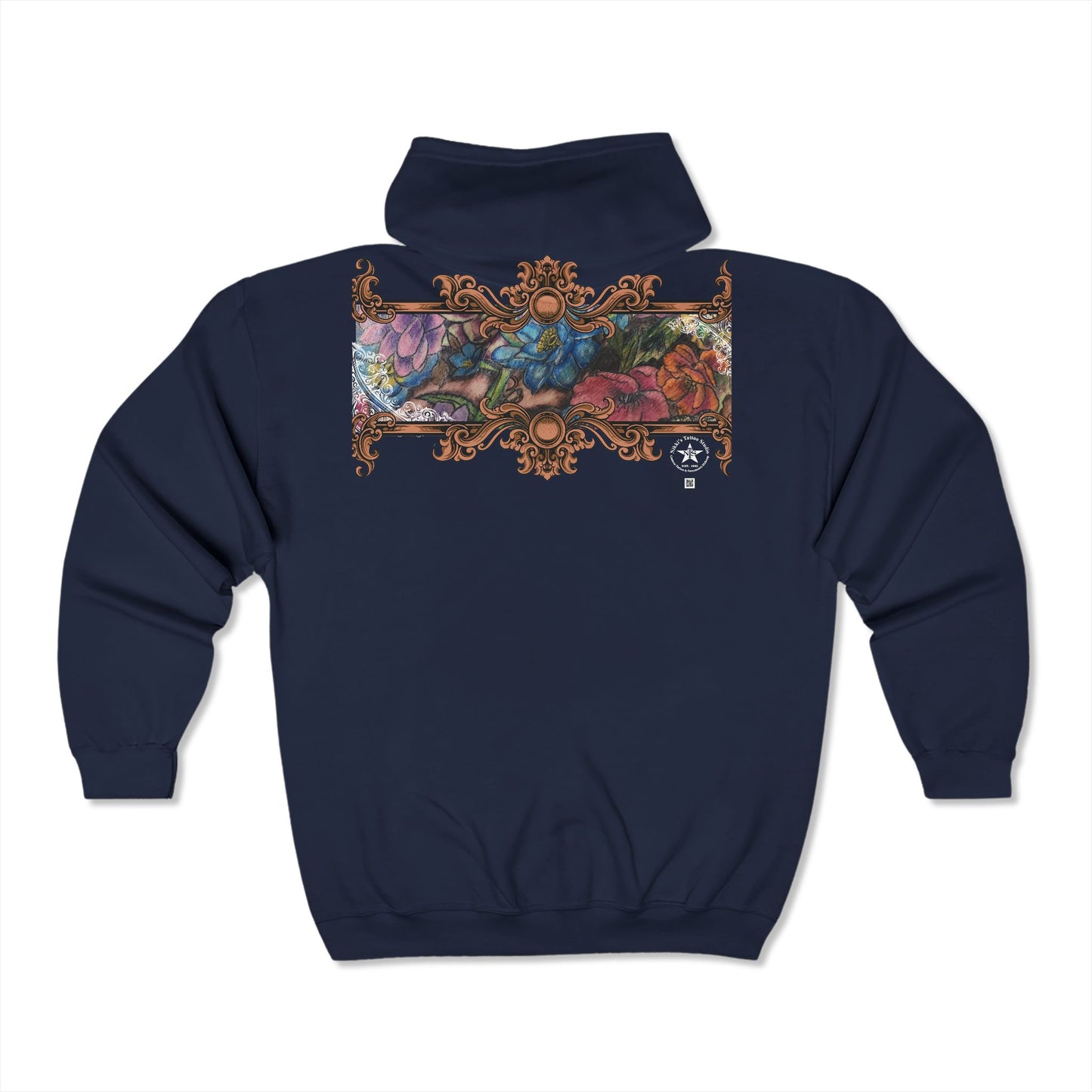 Hoodie Sweatshirt Full Zip - Guiding Star Tattoo by Nikki