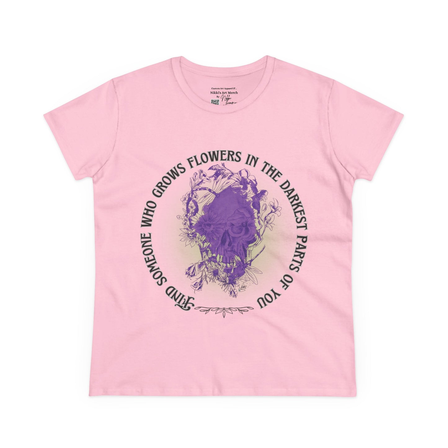 Floral Skull Tattoo Quote T-Shirt by Nikki