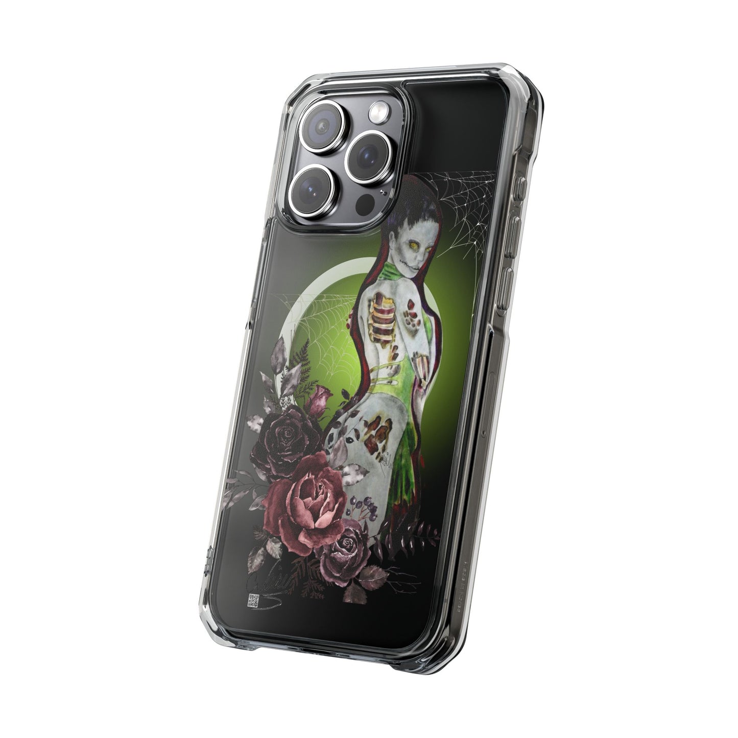 Phone Case Magnetic Clear - Zombie Lady by Nikki Thompson
