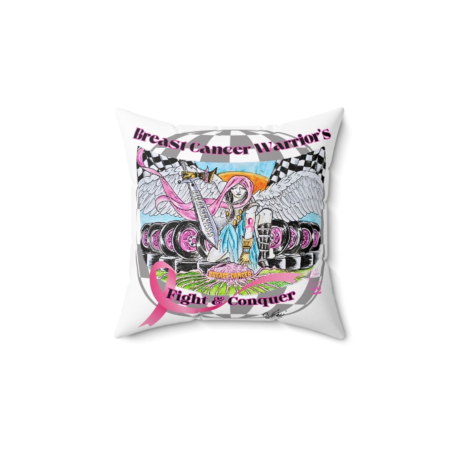 Pillow - Breast Cancer Warrior by Nikki