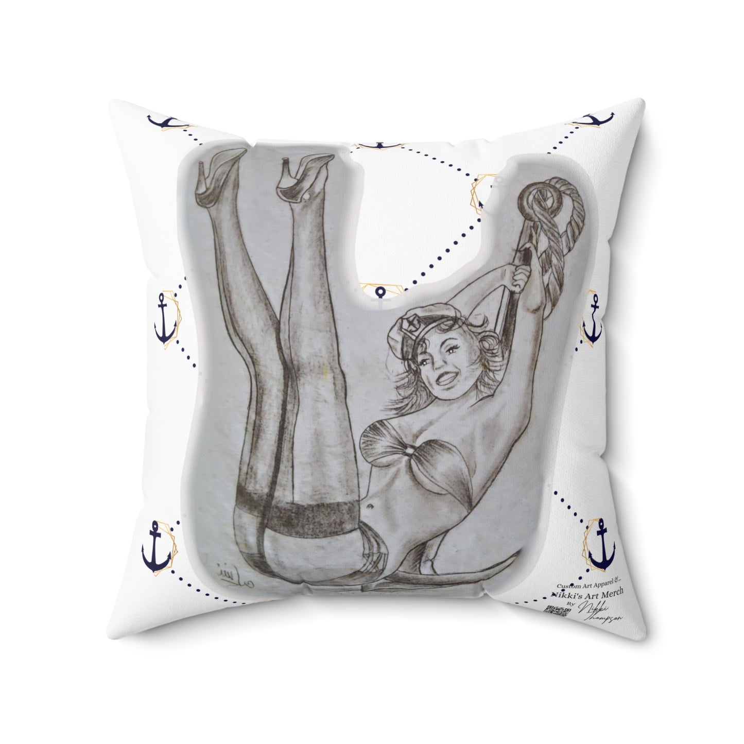 Pillow - Pin Up Sailor Girl by Nikki