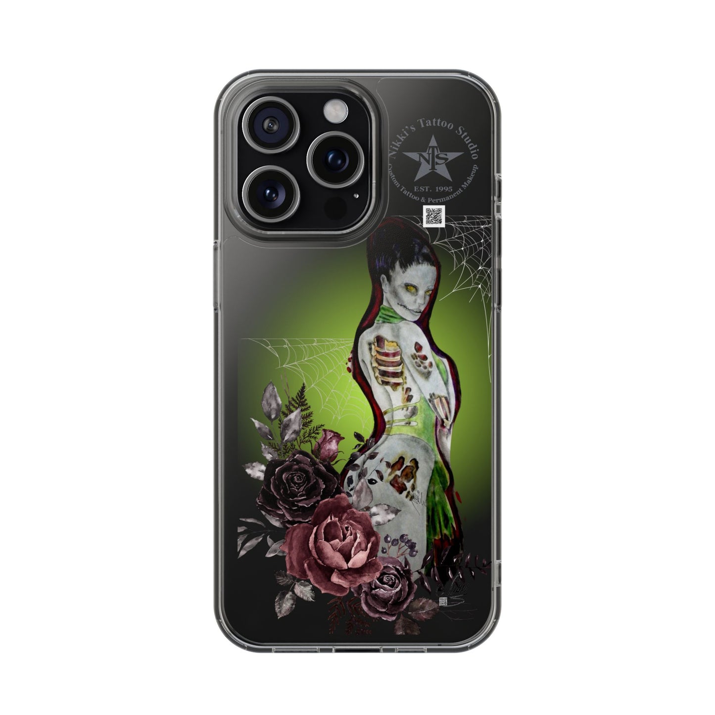 Phone Case Clear - Lady Zombie by Nikki Thompson