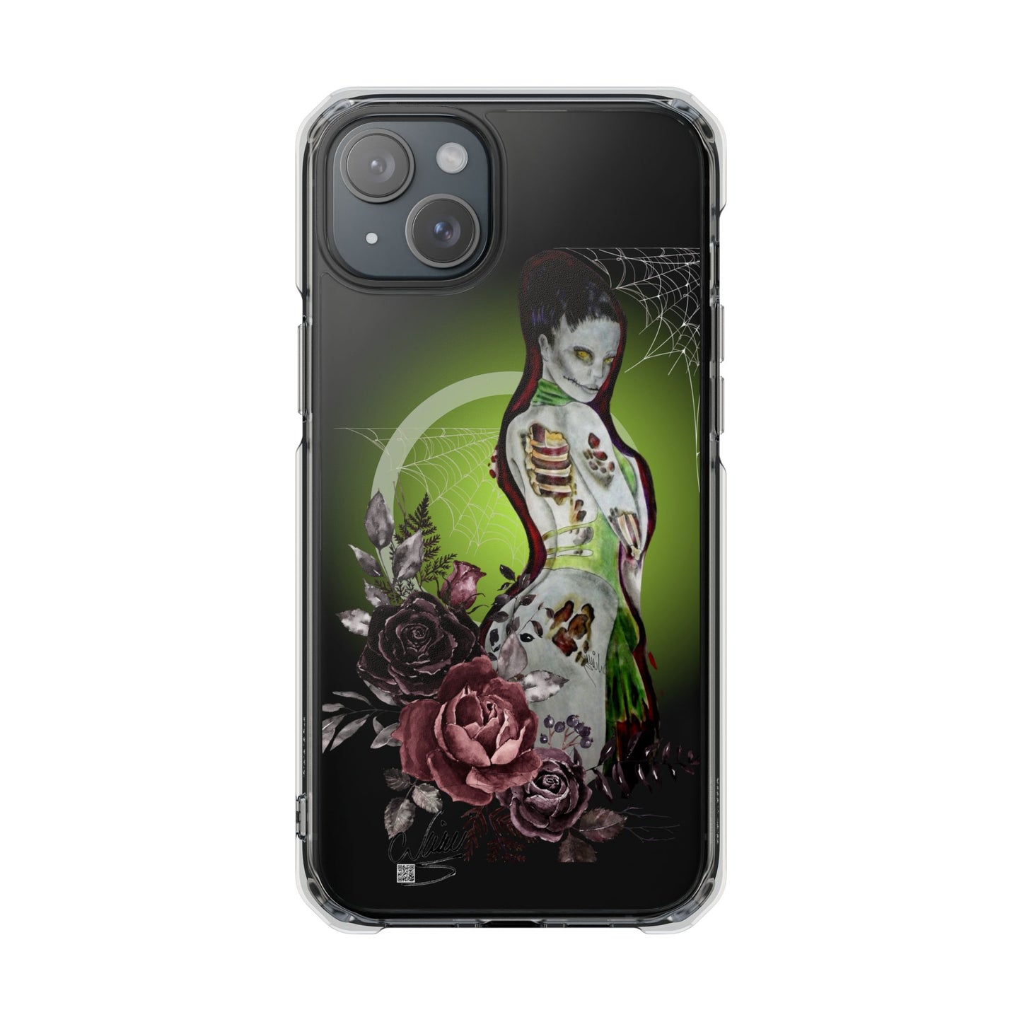 Phone Case Magnetic Clear - Zombie Lady by Nikki Thompson