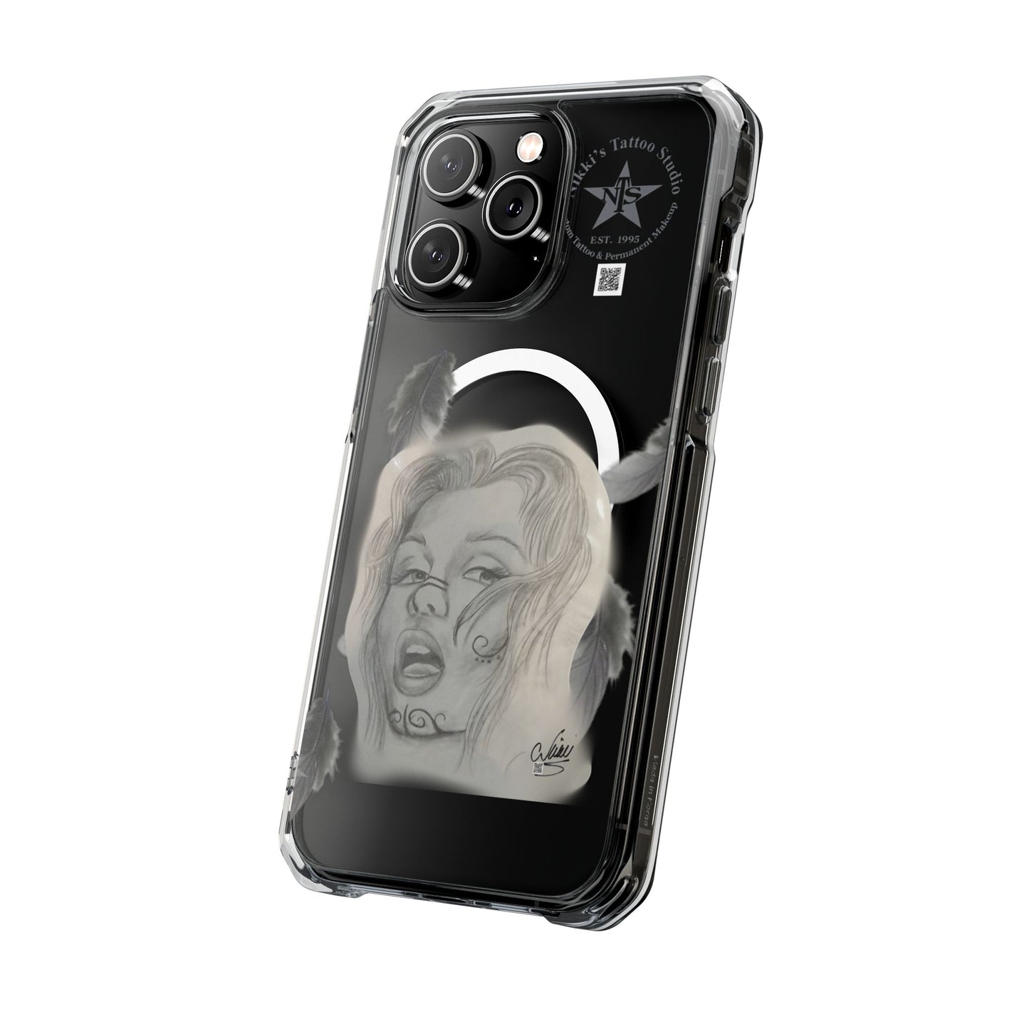 Phone Case iPhone 14, iPhone 15 - Painted Lady Face by Nikki