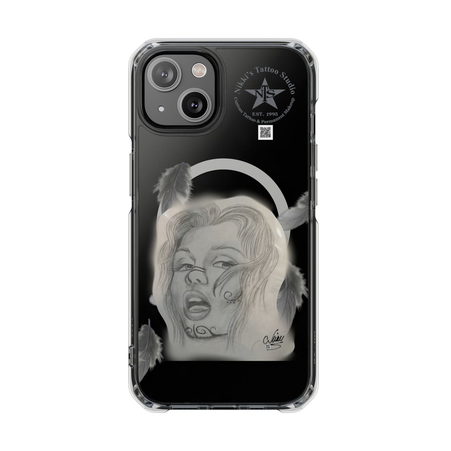 Phone Case iPhone 14, iPhone 15 - Painted Lady Face by Nikki