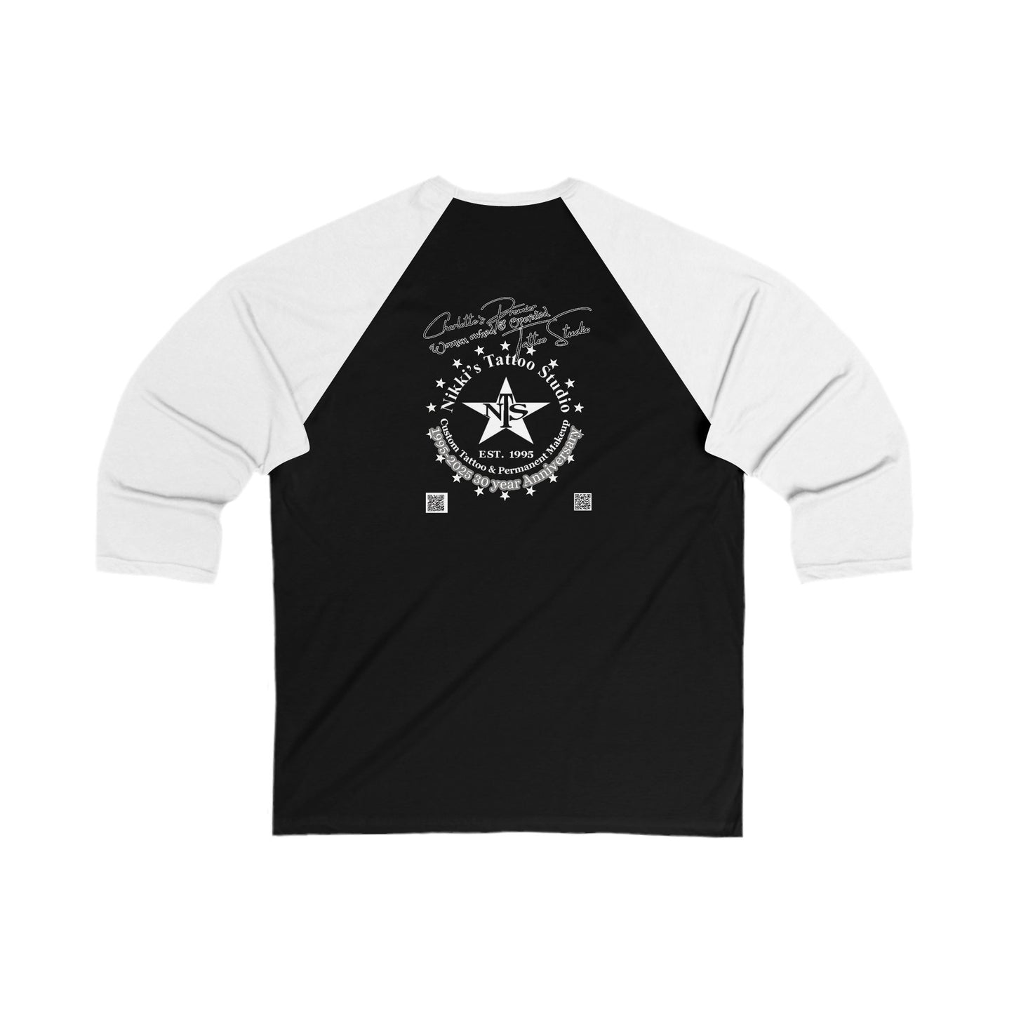 Anatomcal Heart Tattoo Design by Nikki Unisex 3\4 Sleeve Baseball Tee