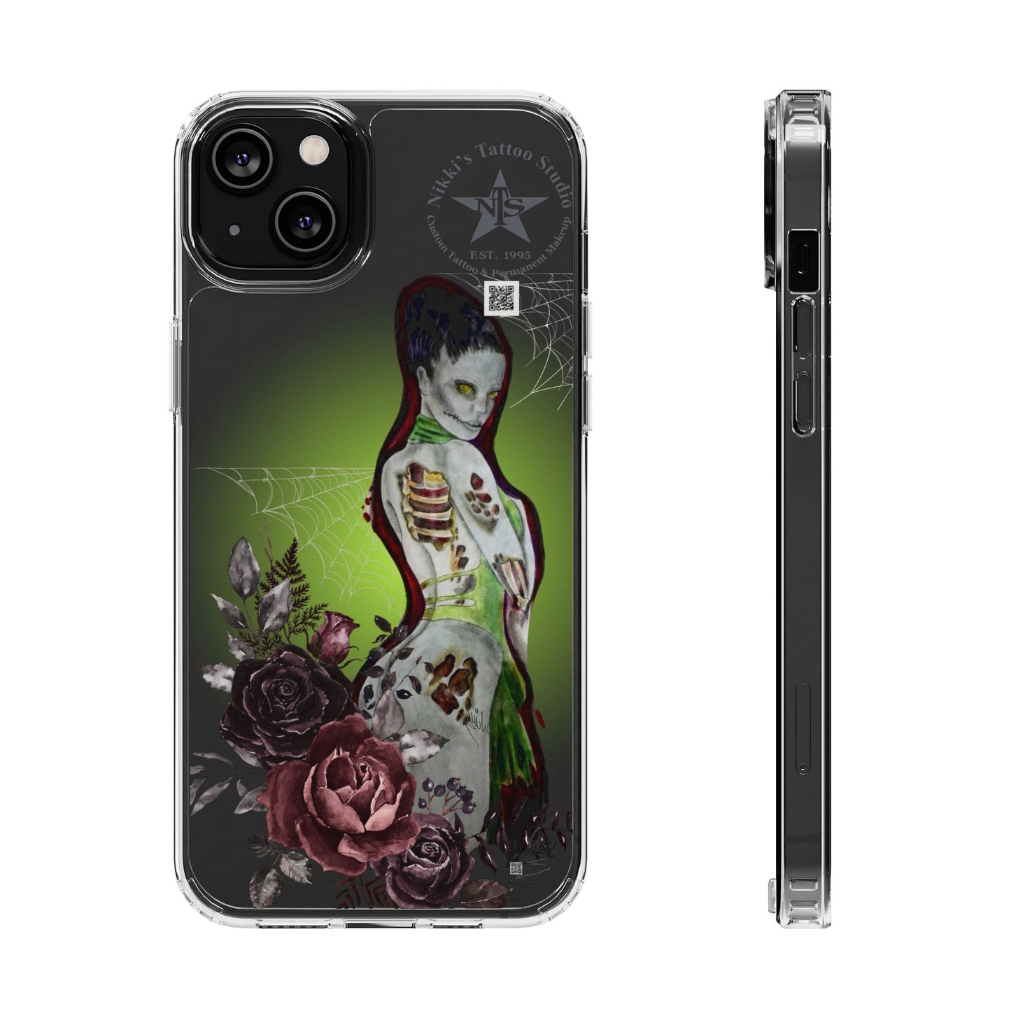 Phone Case Clear - Lady Zombie by Nikki Thompson