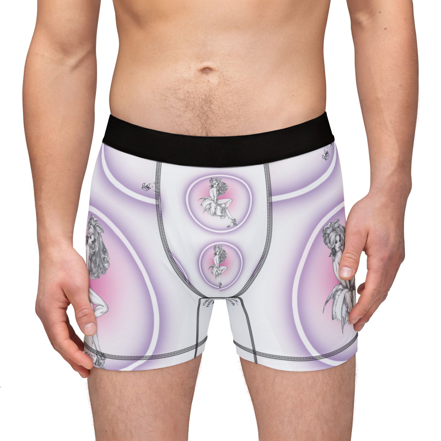 Men's Boxers - Pretty Bunny Pin Up by Nikki