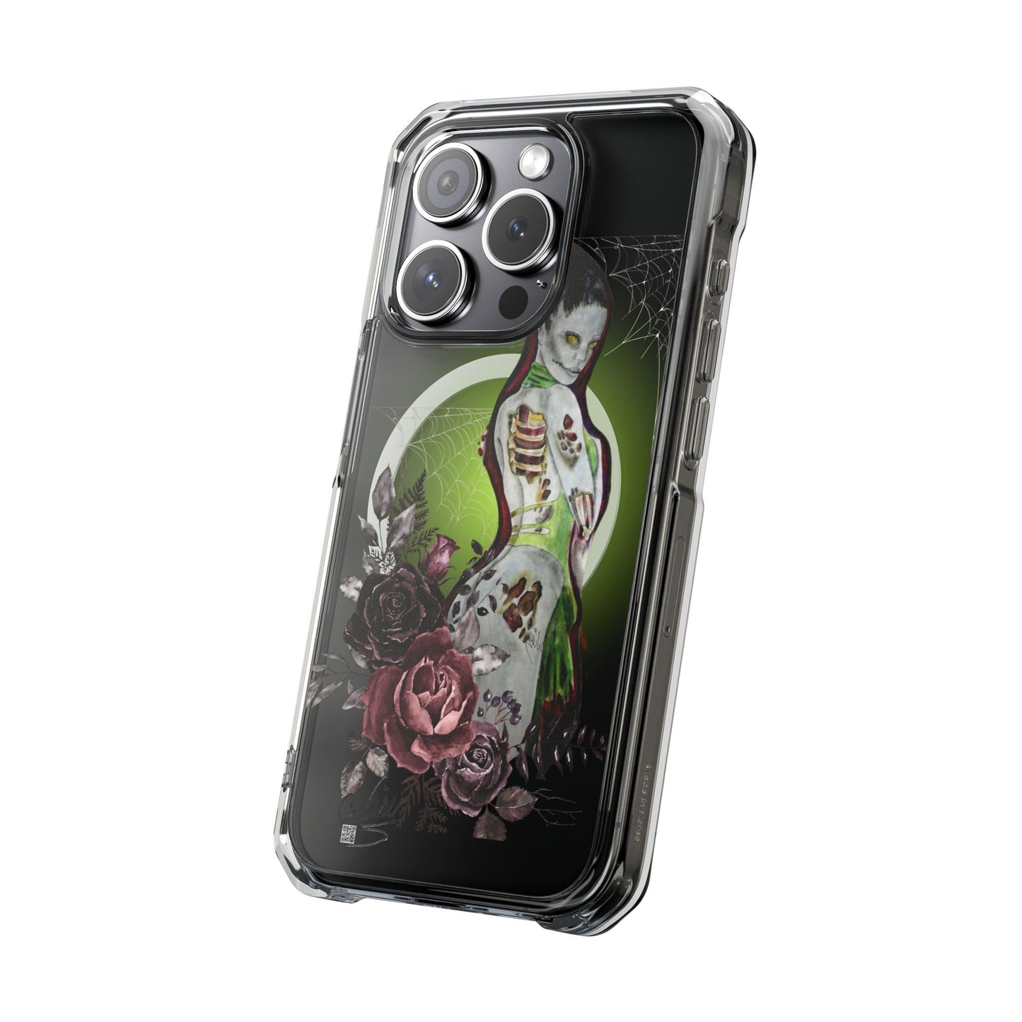 Phone Case Magnetic Clear - Zombie Lady by Nikki Thompson