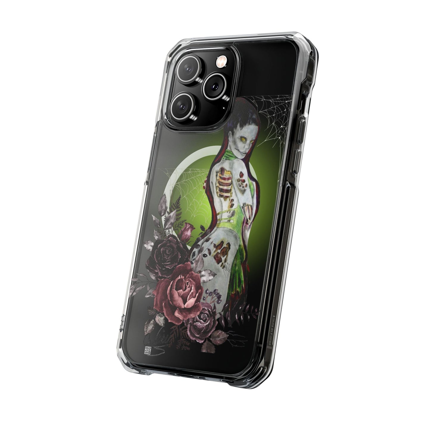 Phone Case Magnetic Clear - Zombie Lady by Nikki Thompson