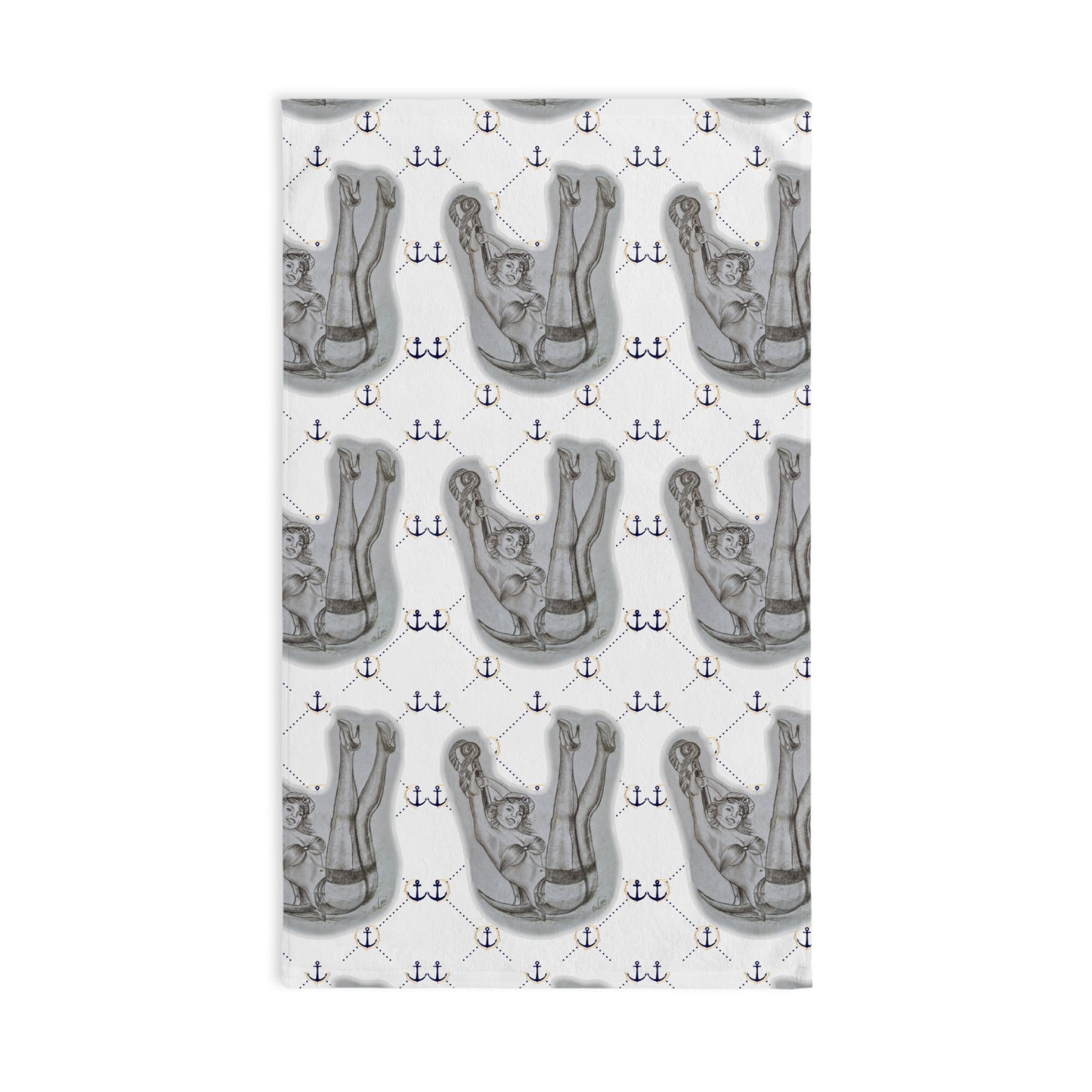 Hand Towel - Pin Up Sailor Girl by Nikki