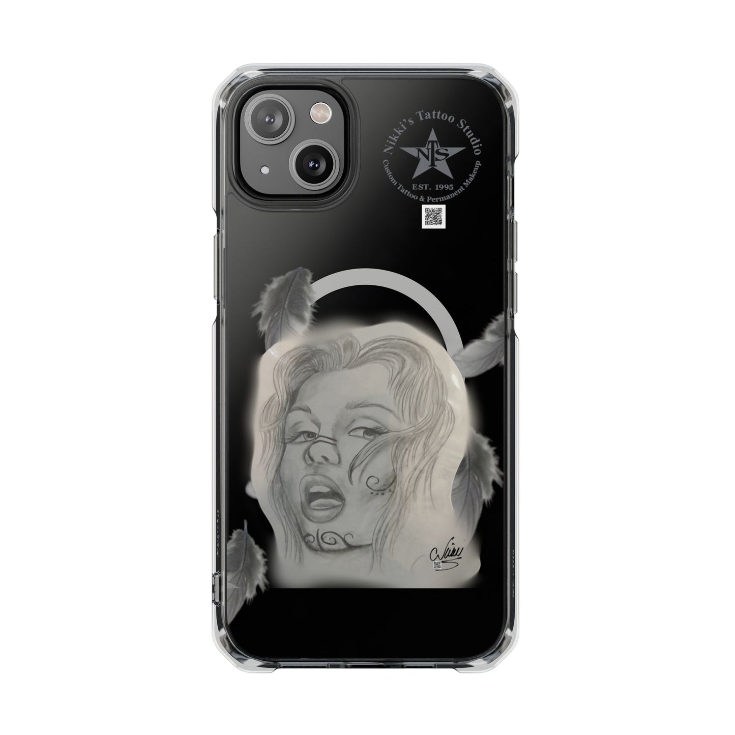 Phone Case iPhone 14, iPhone 15 - Painted Lady Face by Nikki