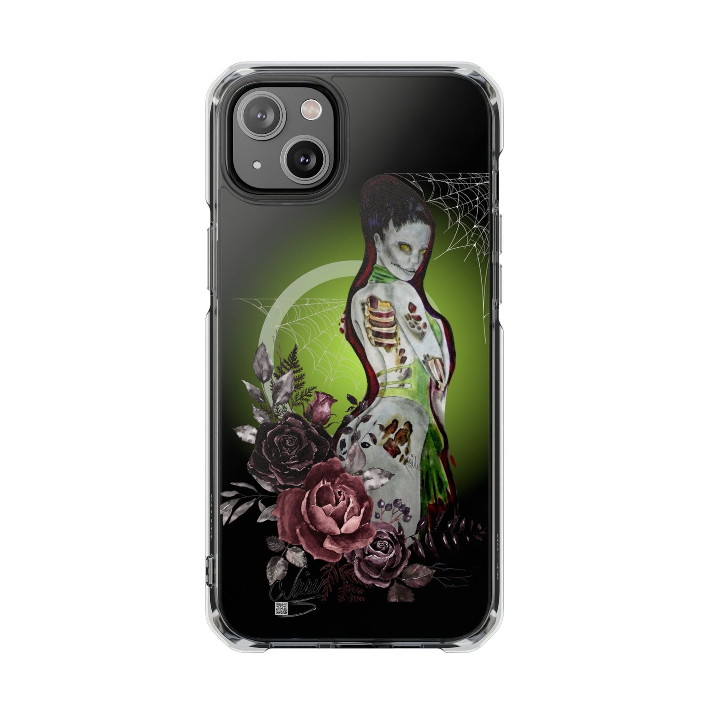 Phone Case Magnetic Clear - Zombie Lady by Nikki Thompson