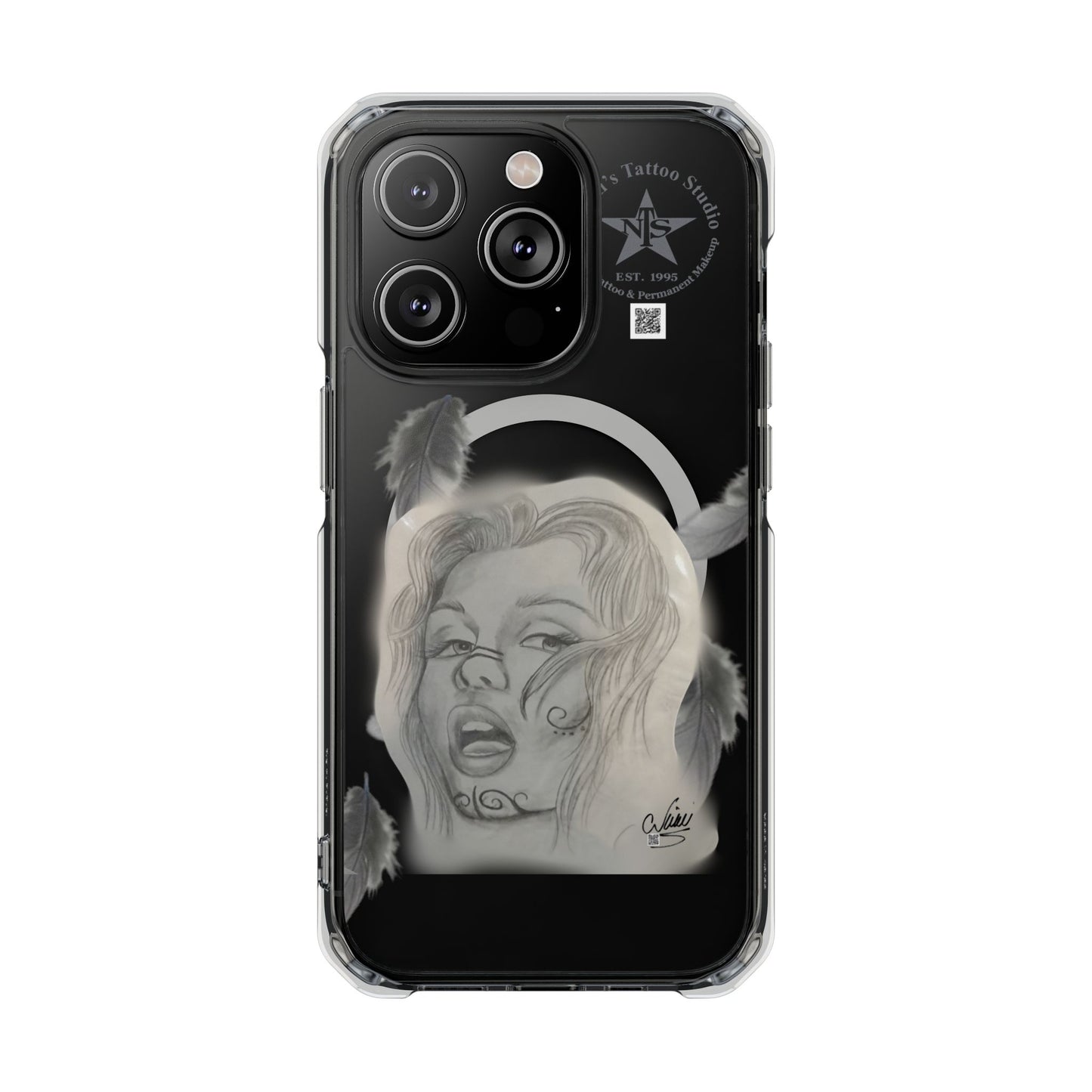 Phone Case iPhone 14, iPhone 15 - Painted Lady Face by Nikki