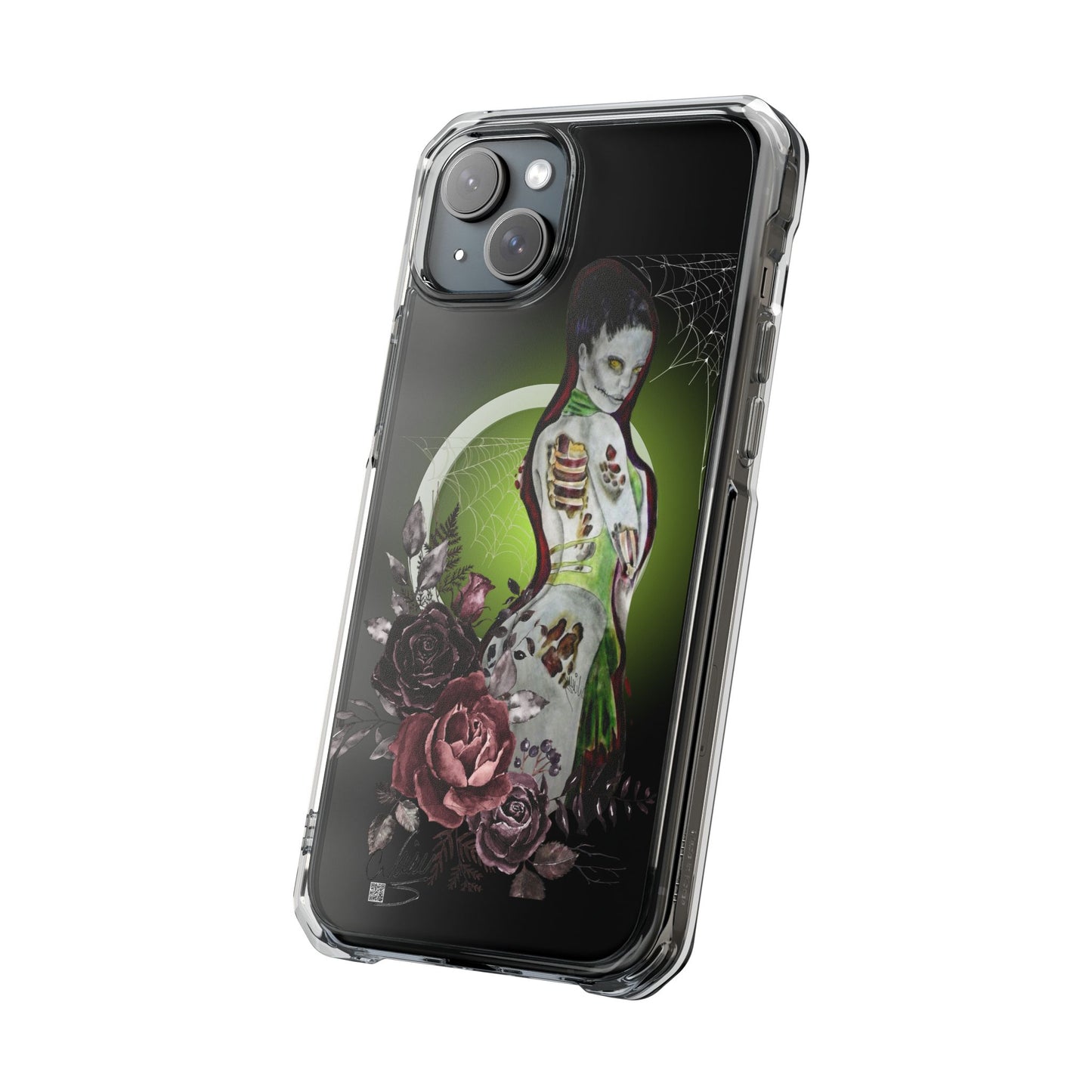 Phone Case Magnetic Clear - Zombie Lady by Nikki Thompson