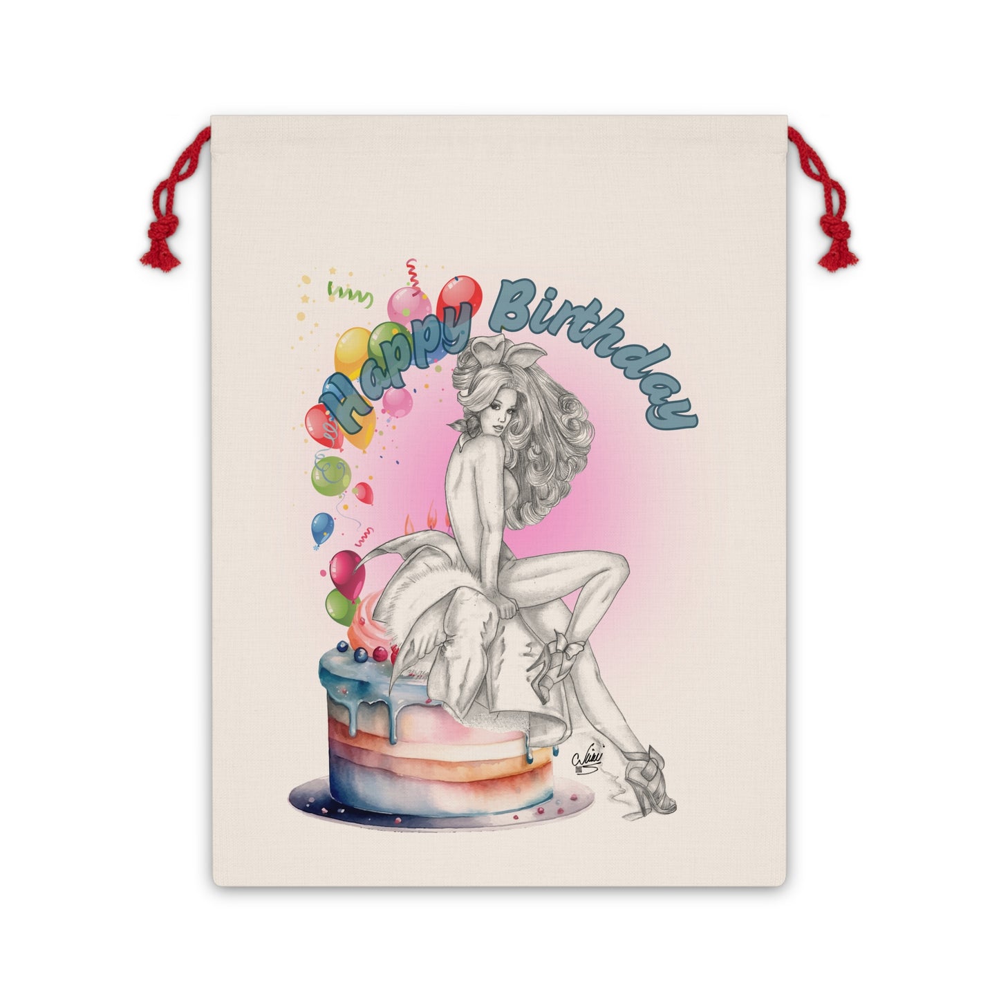 Nikki's Tattoo Studio - HAPPY BIRTHDAY Pretty Bunny Pin Up Gift Bag