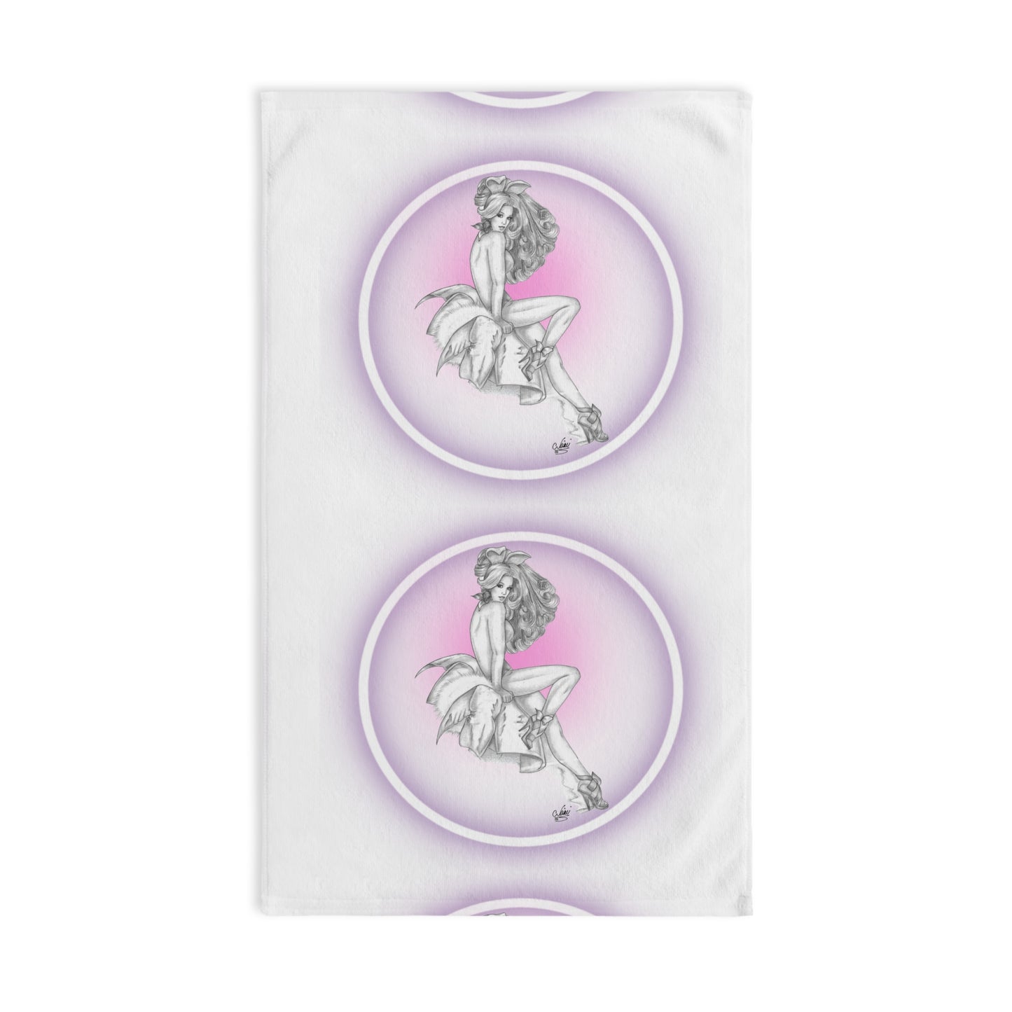 Hand Towel - Pretty Bunny Pin Up by Nikki