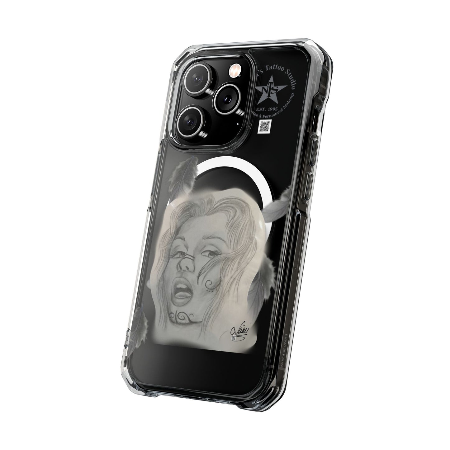 Phone Case iPhone 14, iPhone 15 - Painted Lady Face by Nikki