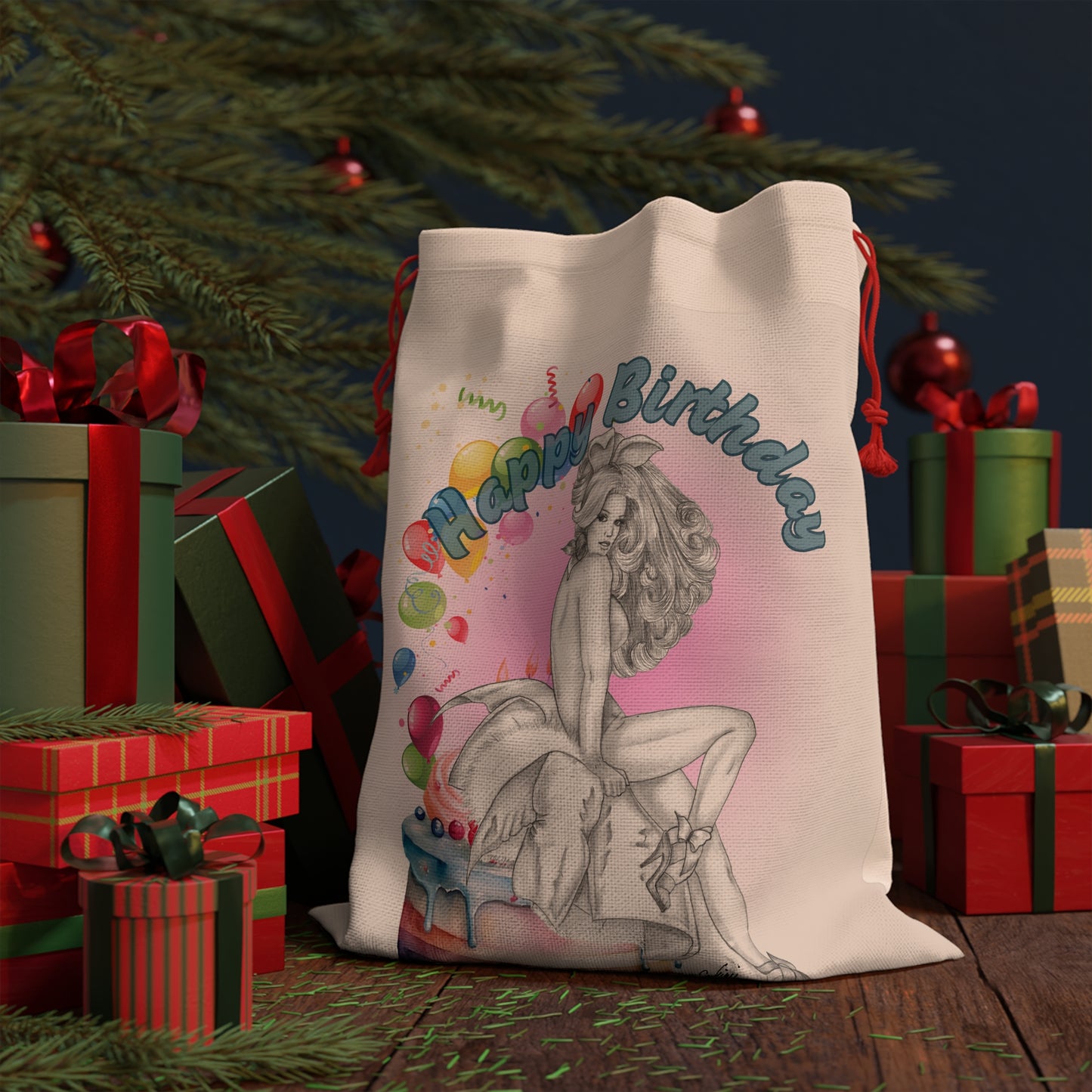 Nikki's Tattoo Studio - HAPPY BIRTHDAY Pretty Bunny Pin Up Gift Bag
