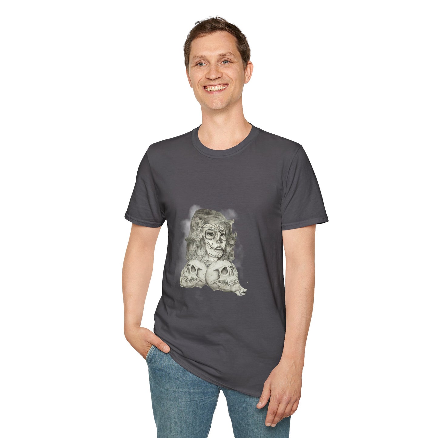 T-Shirt Unisex Softstyle - Sugar Skull and Skulls by Nikki