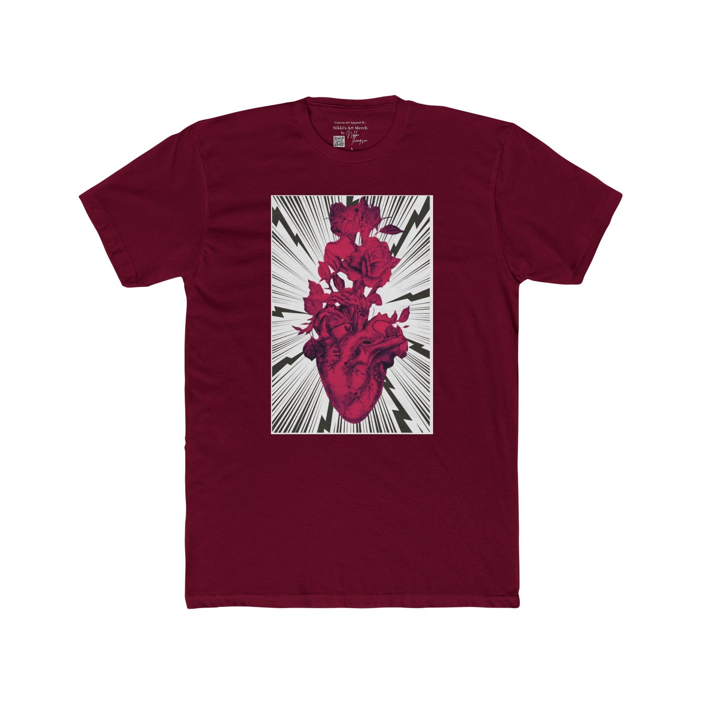 Anatomical Heart Tattoo by Nikki Unisex Cotton Crew Tee