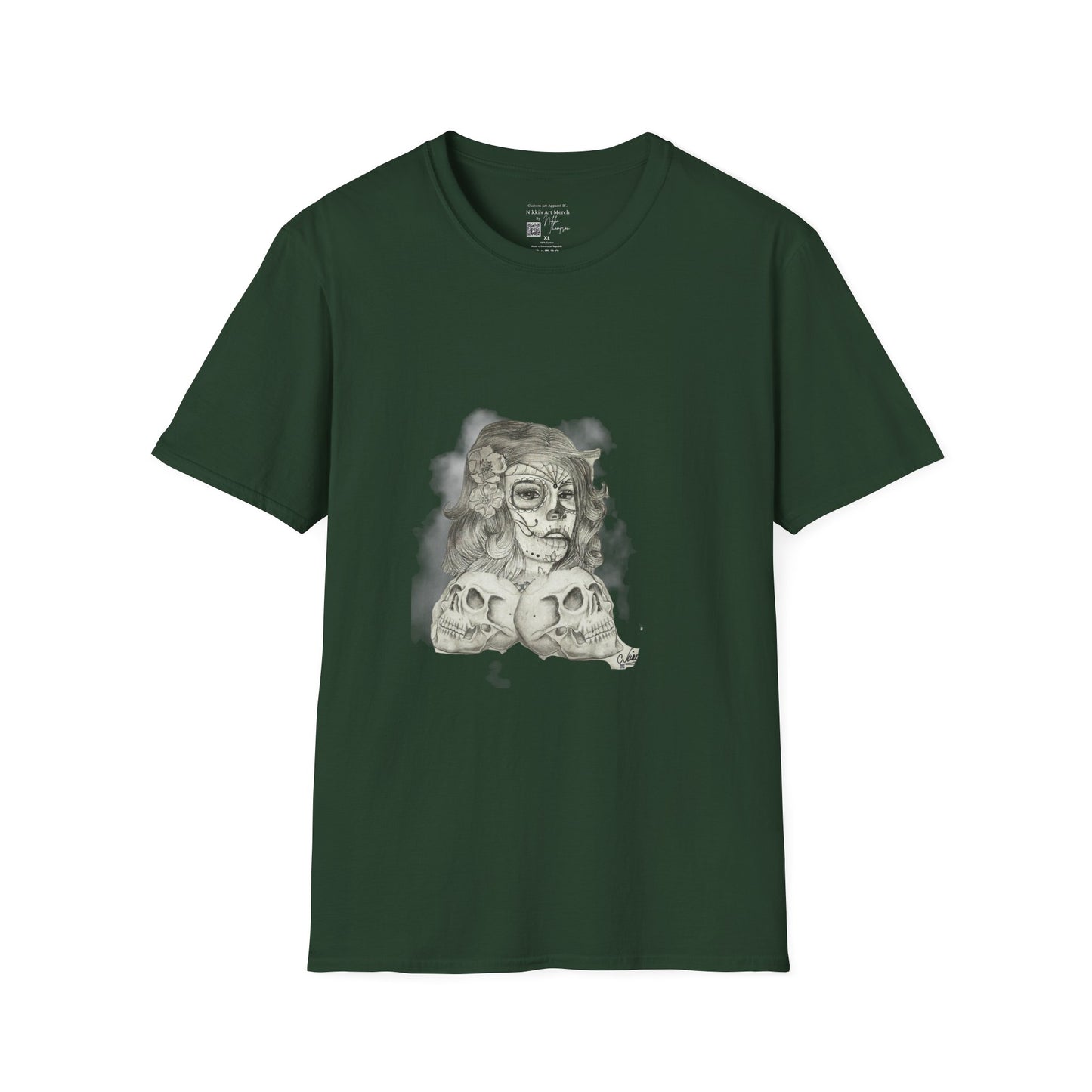 T-Shirt Unisex Softstyle - Sugar Skull and Skulls by Nikki
