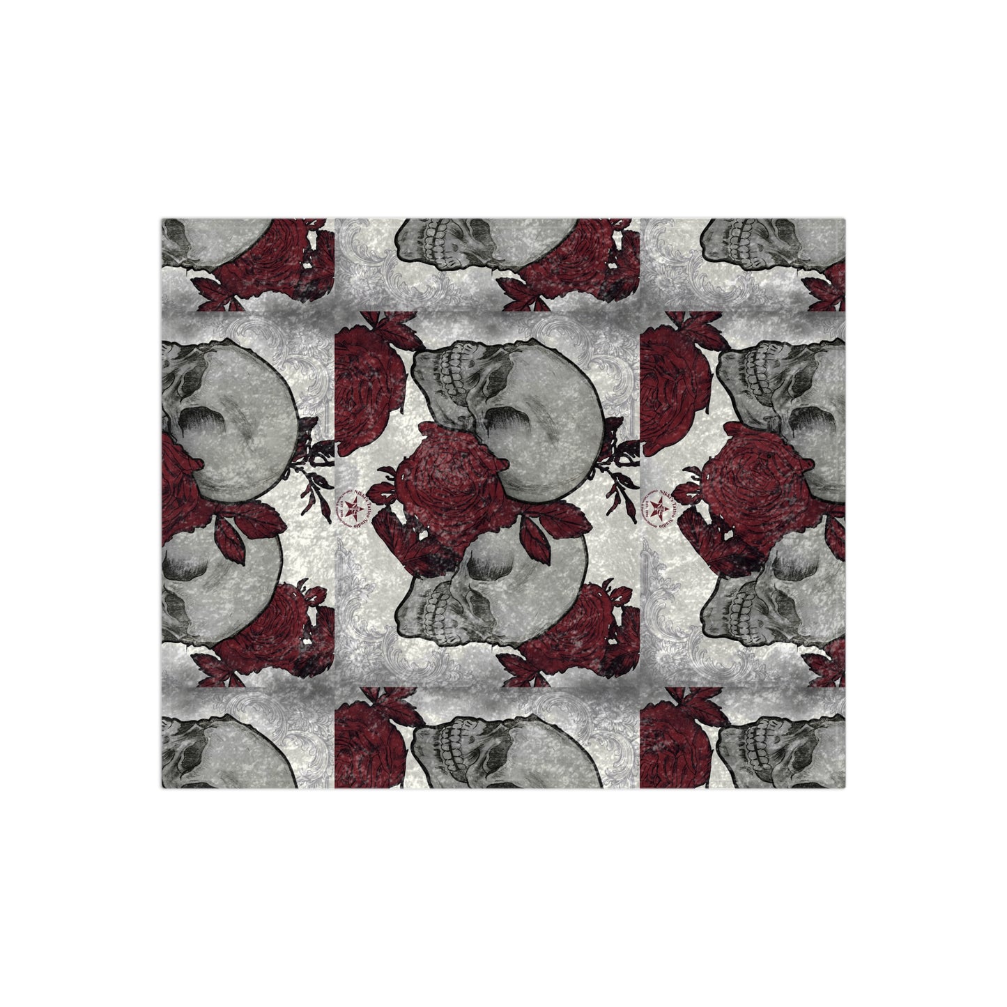 Skulls and Roses Art by Nikki - Crushed Velvet Blanket
