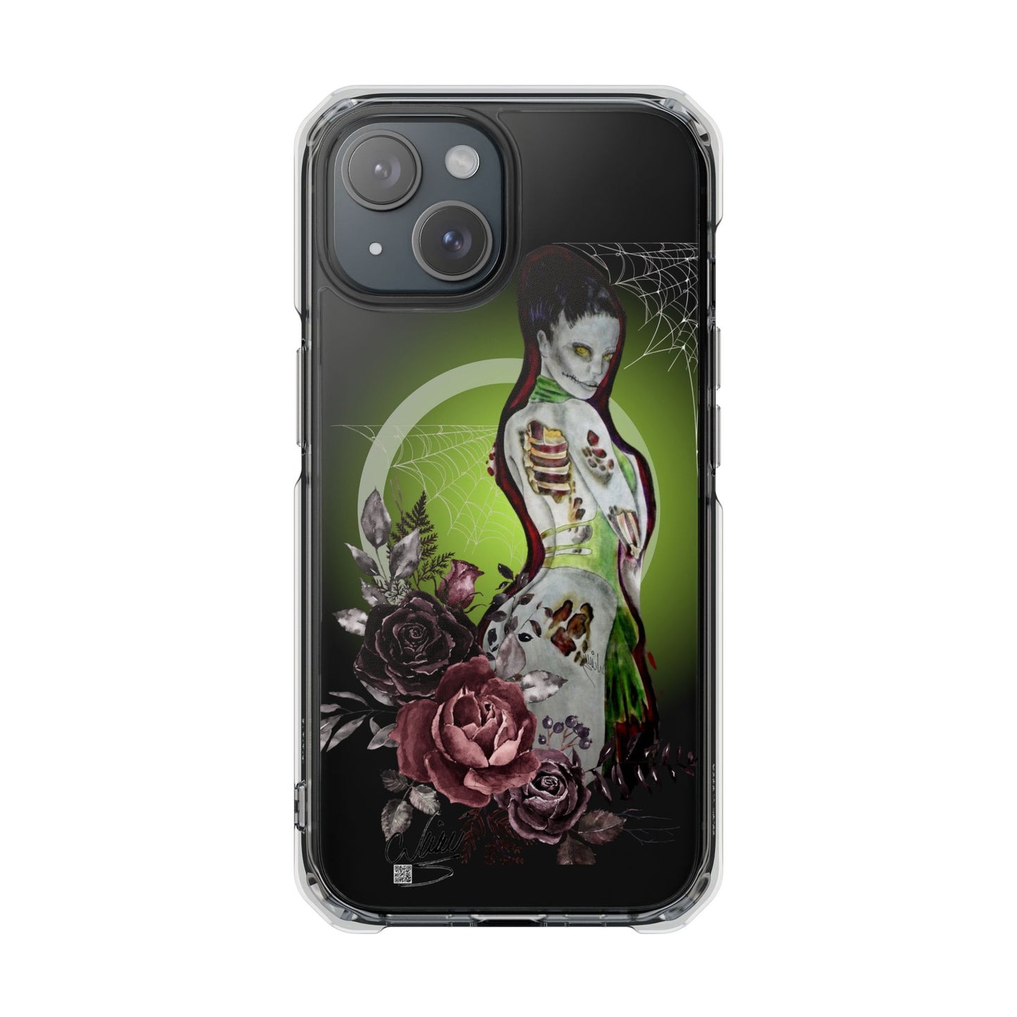 Phone Case Magnetic Clear - Zombie Lady by Nikki Thompson