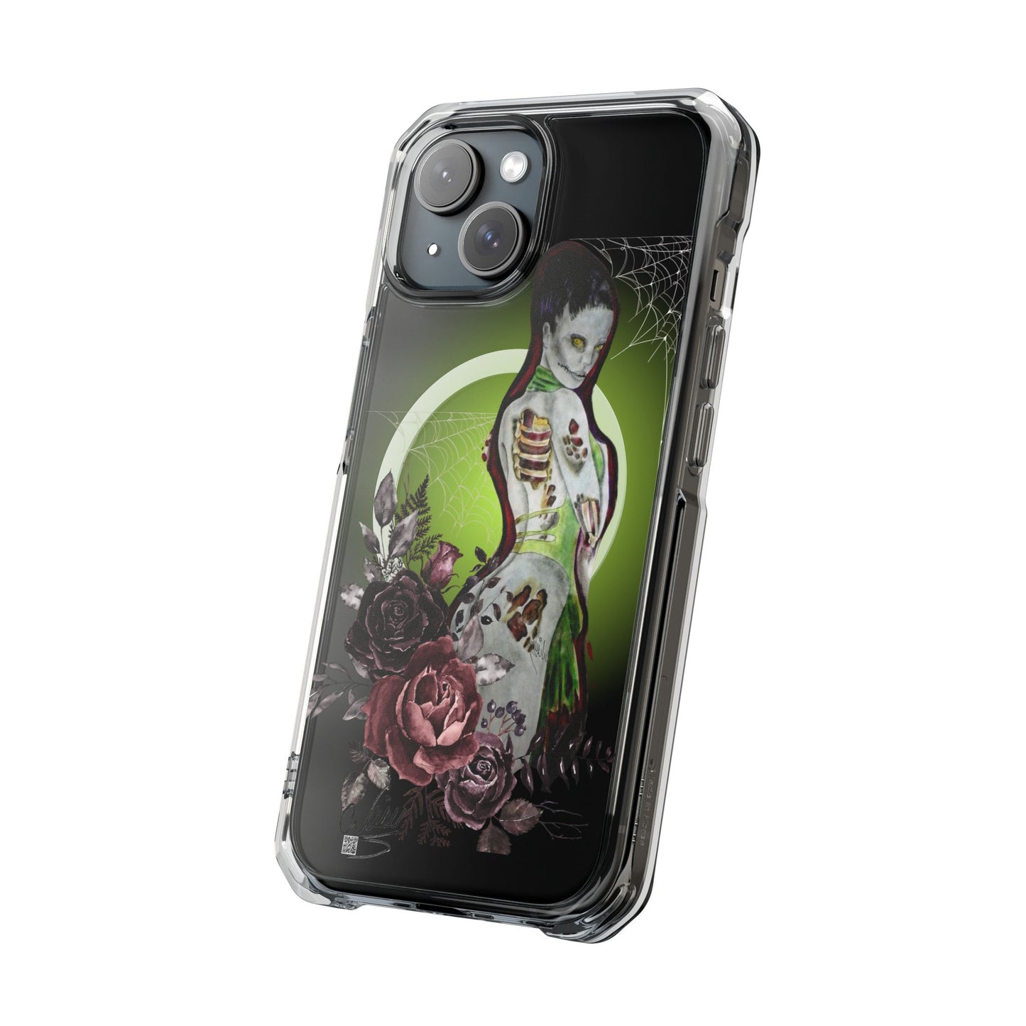 Phone Case Magnetic Clear - Zombie Lady by Nikki Thompson