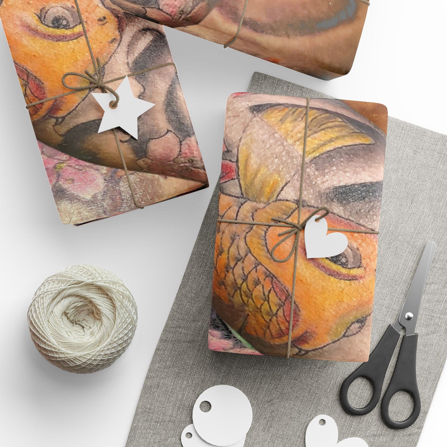 Nikki's Tattoo Studio - Tiger and Koi Gift Wrapping Paper