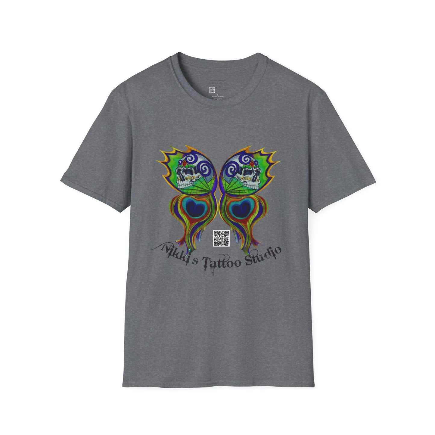 Butterfly Skull Logo Nikkis Tattoo Studio - 30th Anniversary T-Shirt
