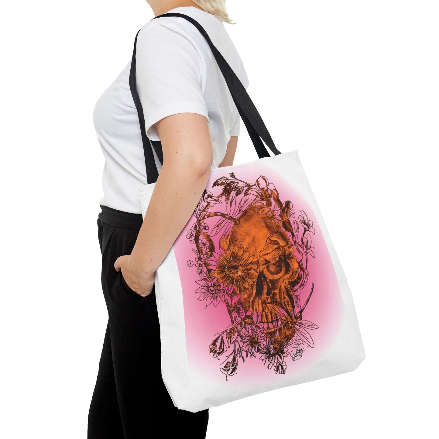 Floral Skull Tattoo by Nikki - Tote Bag (3 Sizes)