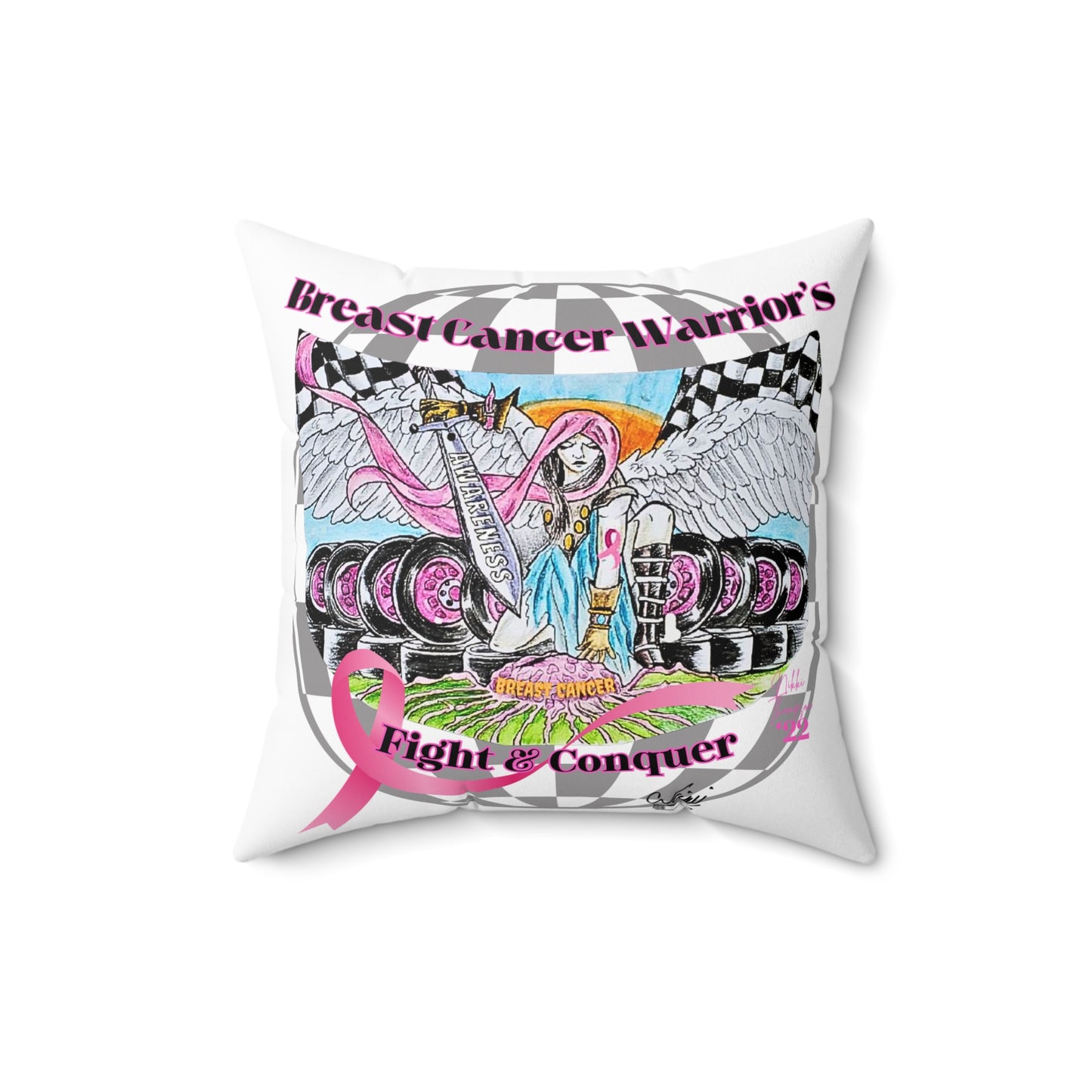 Pillow - Breast Cancer Warrior by Nikki