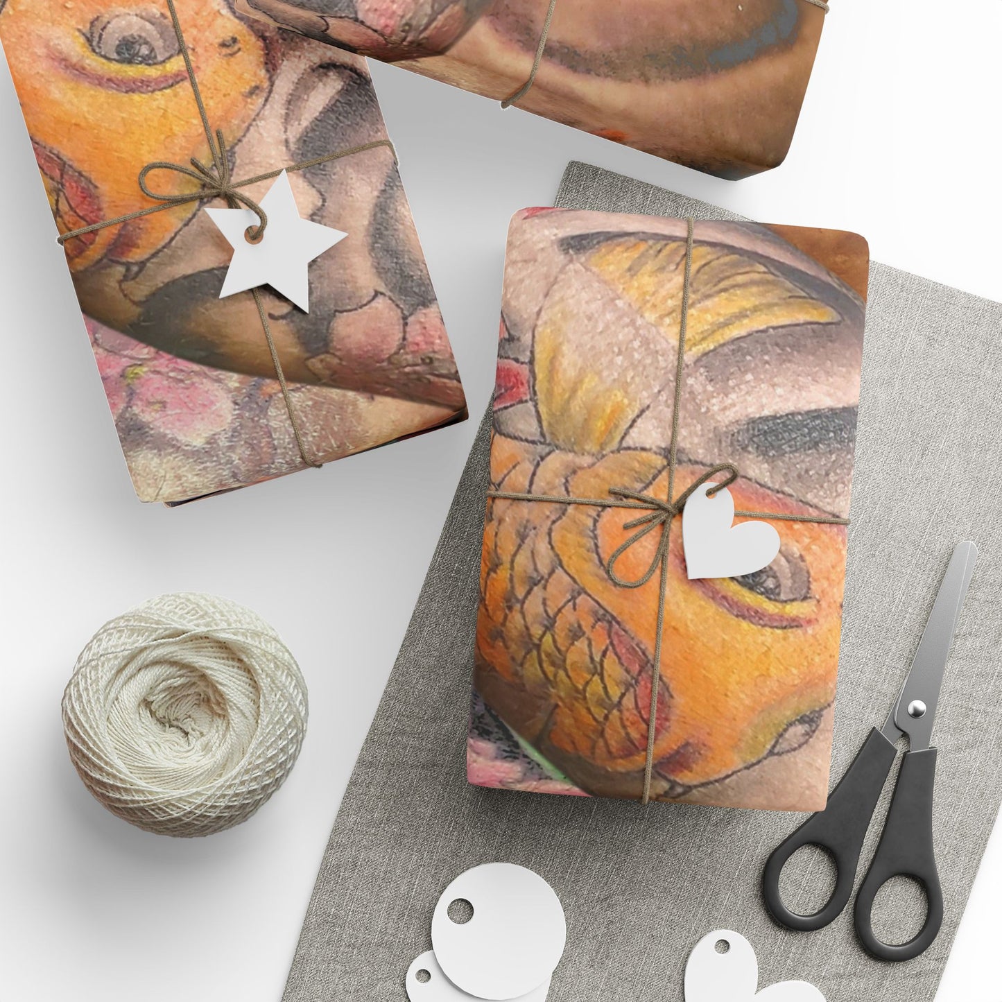 Nikki's Tattoo Studio - Tiger and Koi Gift Wrapping Paper