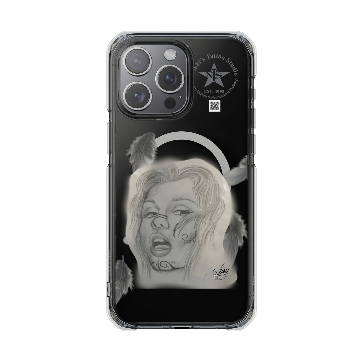 Phone Case iPhone 14, iPhone 15 - Painted Lady Face by Nikki