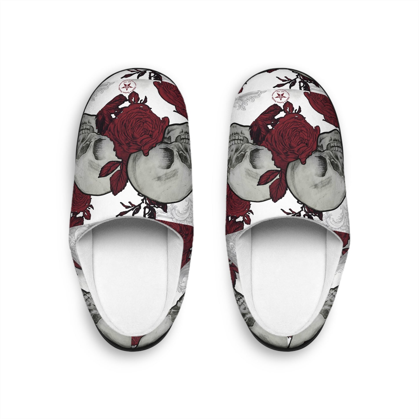 Skulls and Roses Art by Nikki - Women's Indoor Slippers