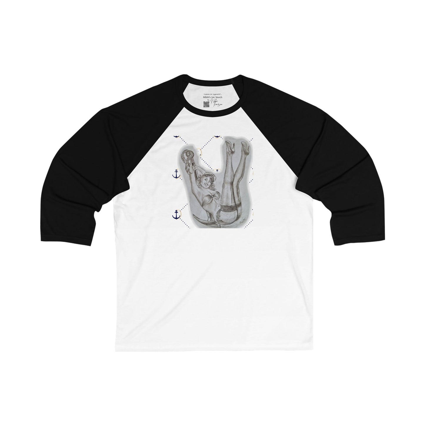 Baseball Tee Unisex - Pin Up Sailor Girl by Nikki