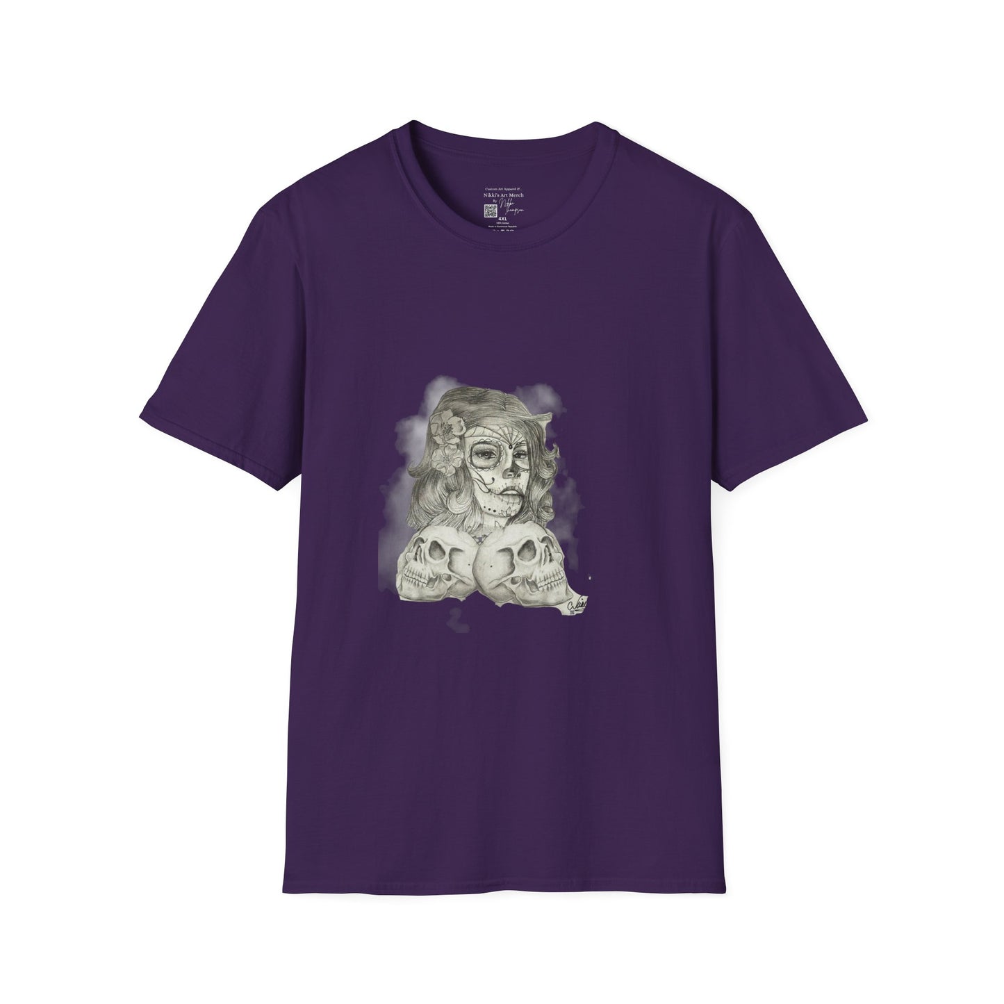 T-Shirt Unisex Softstyle - Sugar Skull and Skulls by Nikki