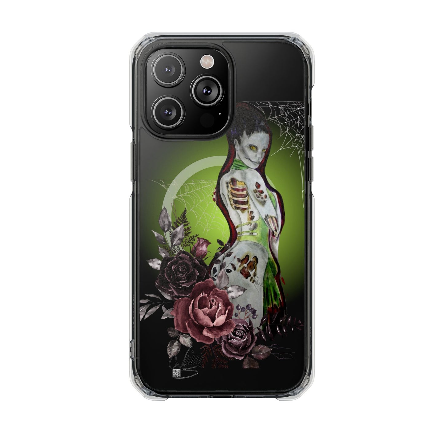 Phone Case Magnetic Clear - Zombie Lady by Nikki Thompson