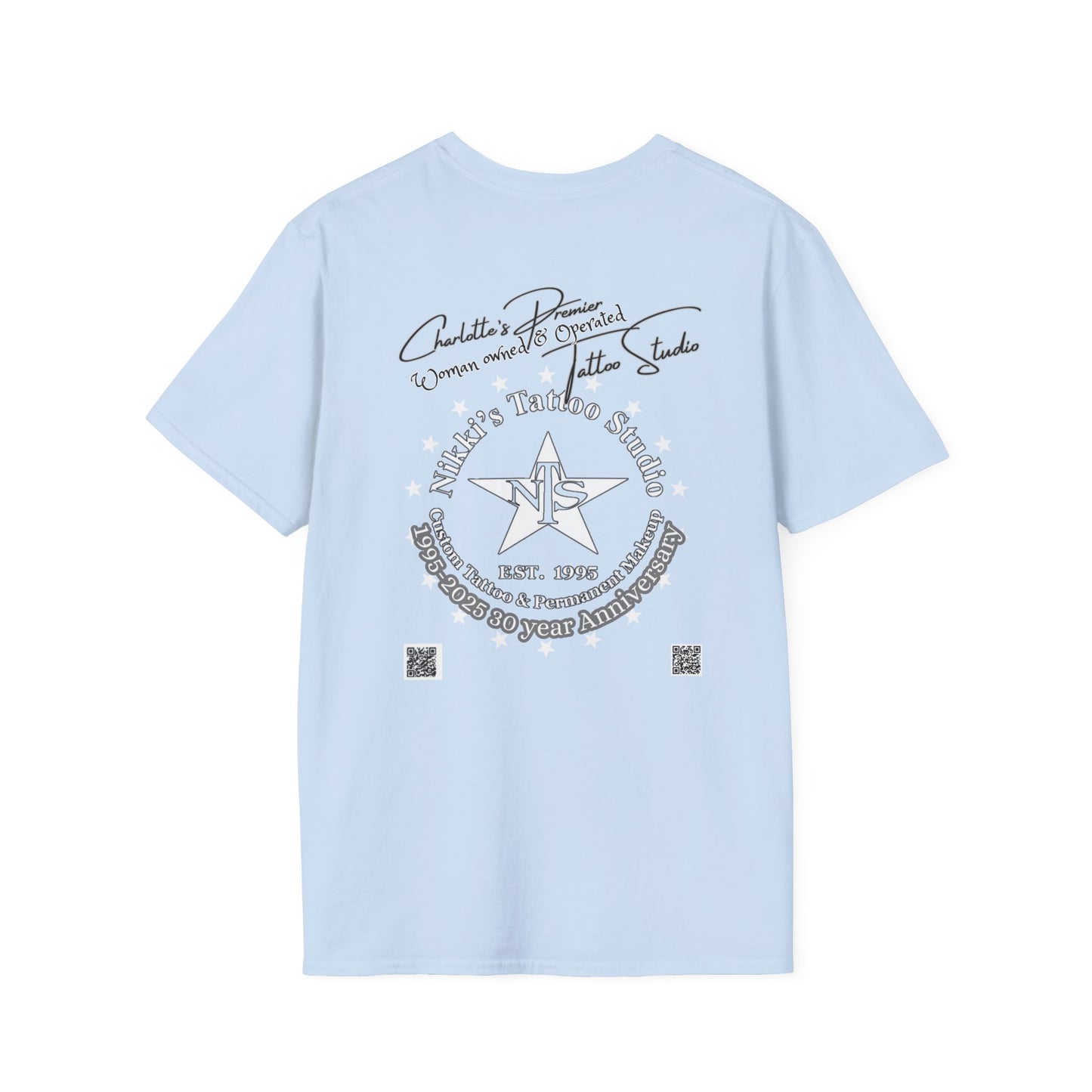Butterfly Skull Logo Nikkis Tattoo Studio - 30th Anniversary T-Shirt