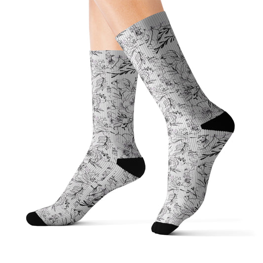Socks - Nikki's Peony Artwork