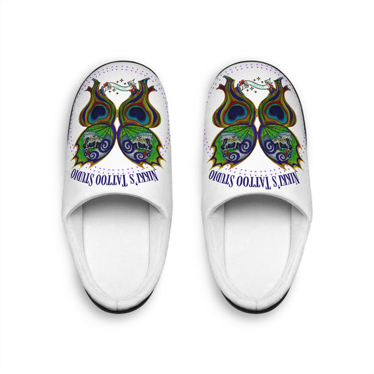 Butterfly Skull Logo Nikkis Tattoo Studio - Women's Indoor Slippers